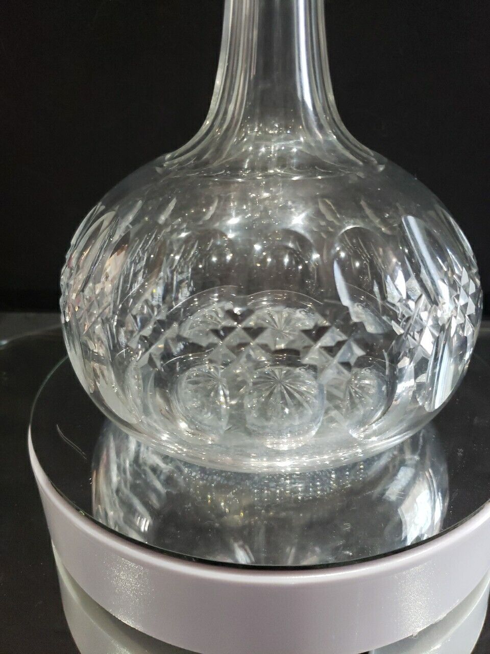 11" Decanter Wine Liquor antique Glass crystal cut Early American late 1800's