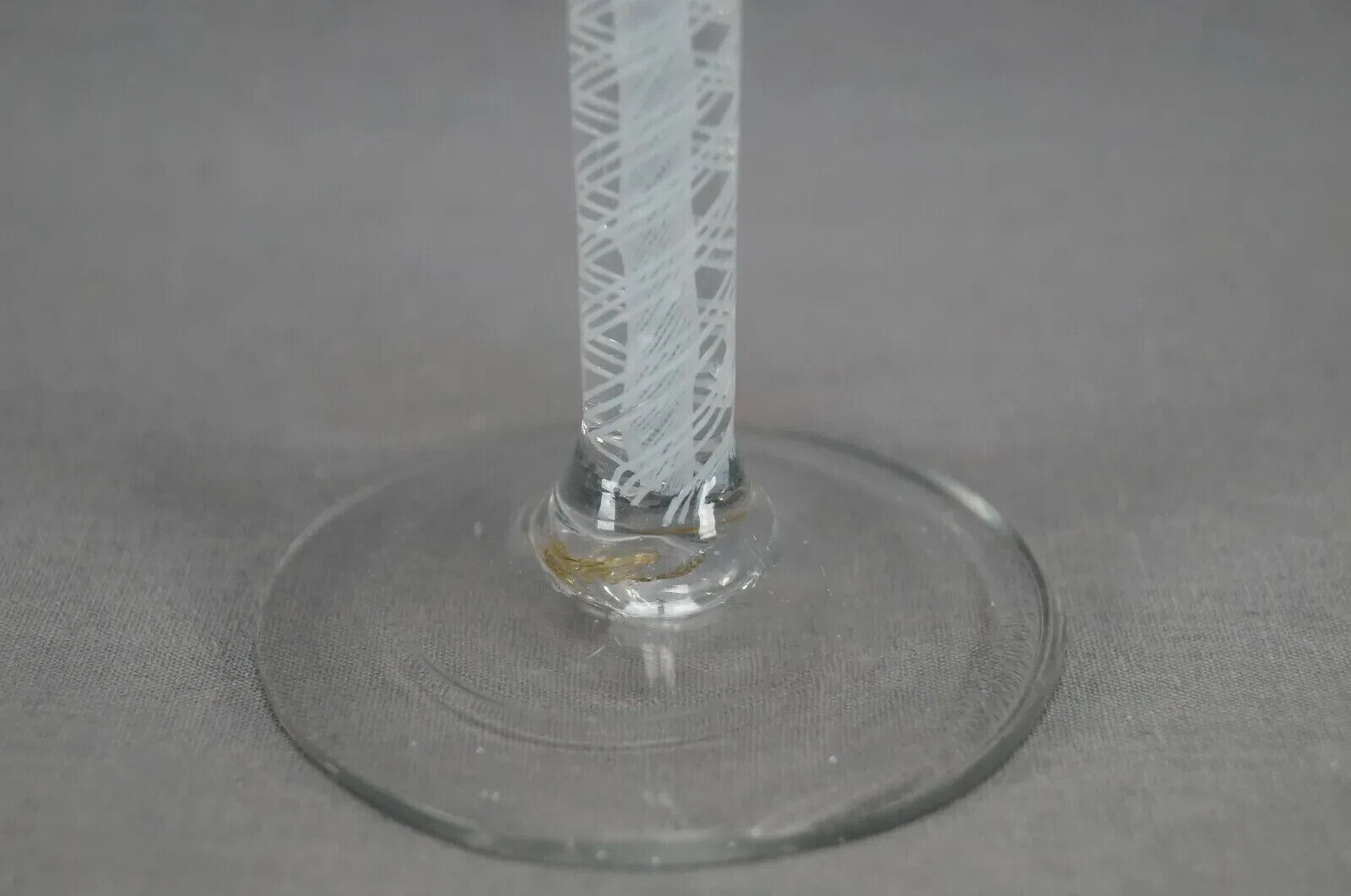 18th Century Continental Flint Glass Double Opaque Twist Controlled Bubble Wine