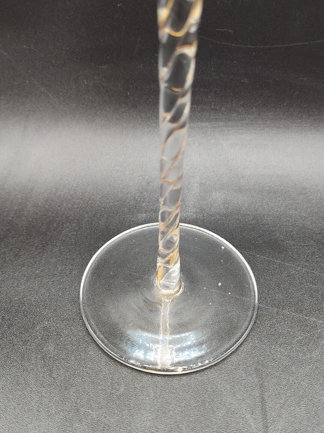 Circleware Crystal Gold Swirl Stem Clear Fluted Champagne Glass 11 1/4" Tall