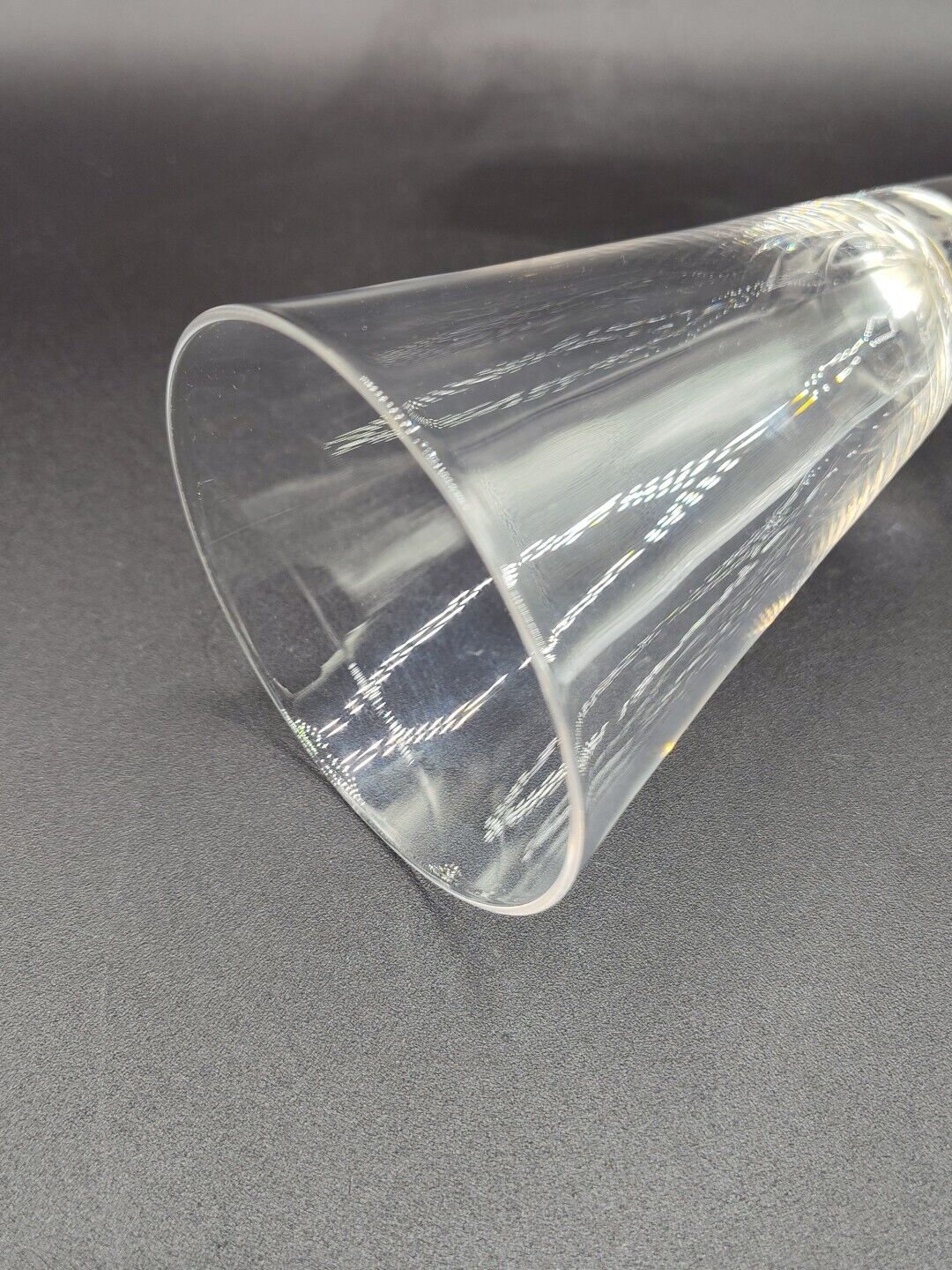 Circleware Crystal Gold Swirl Stem Clear Fluted Champagne Glass 11 1/4" Tall
