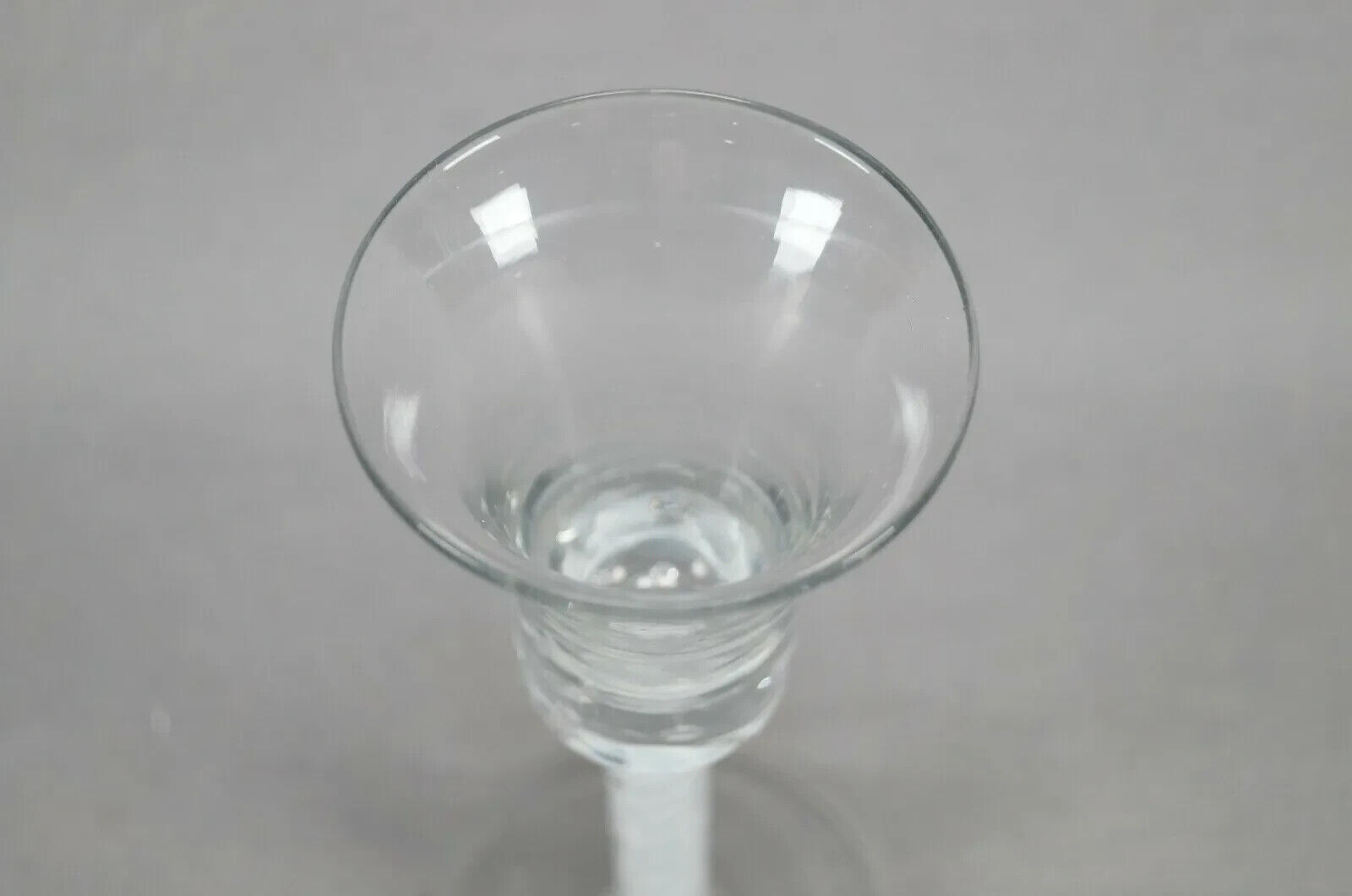 18th Century Continental Flint Glass Double Opaque Twist Controlled Bubble Wine
