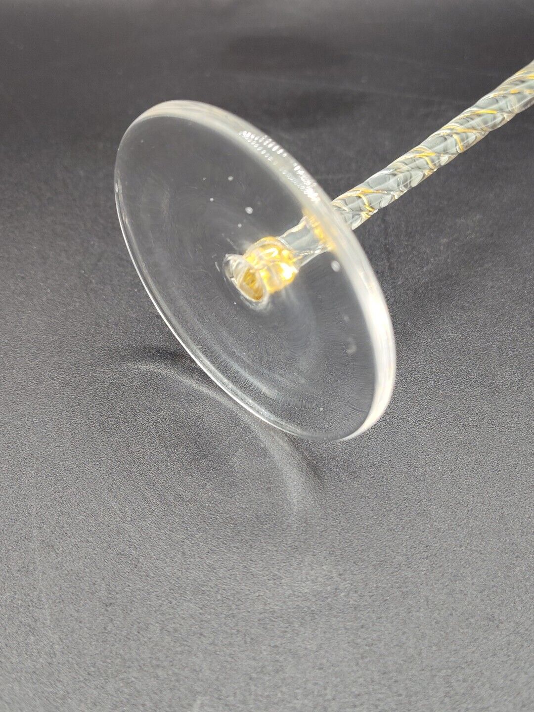 Circleware Crystal Gold Swirl Stem Clear Fluted Champagne Glass 11 1/4" Tall