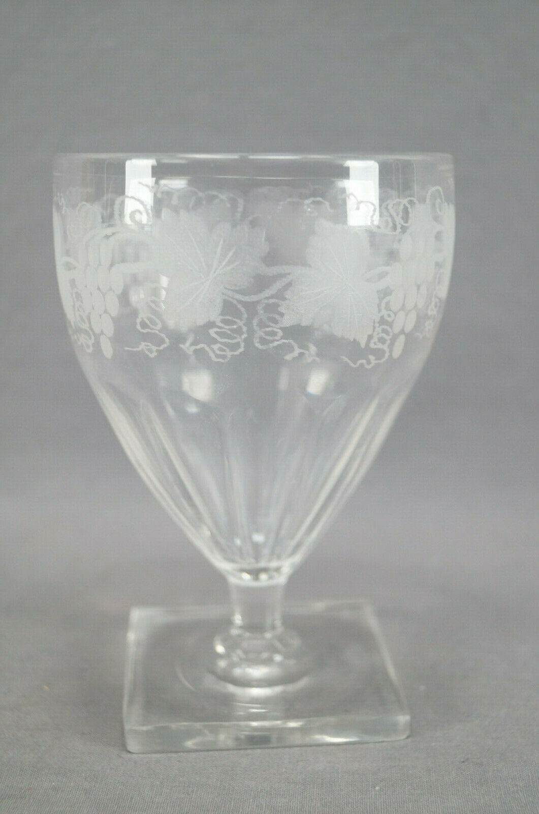Set of 4 British Georgian Engraved Grape Vine Flint Glass Rummers C. 1780-1790