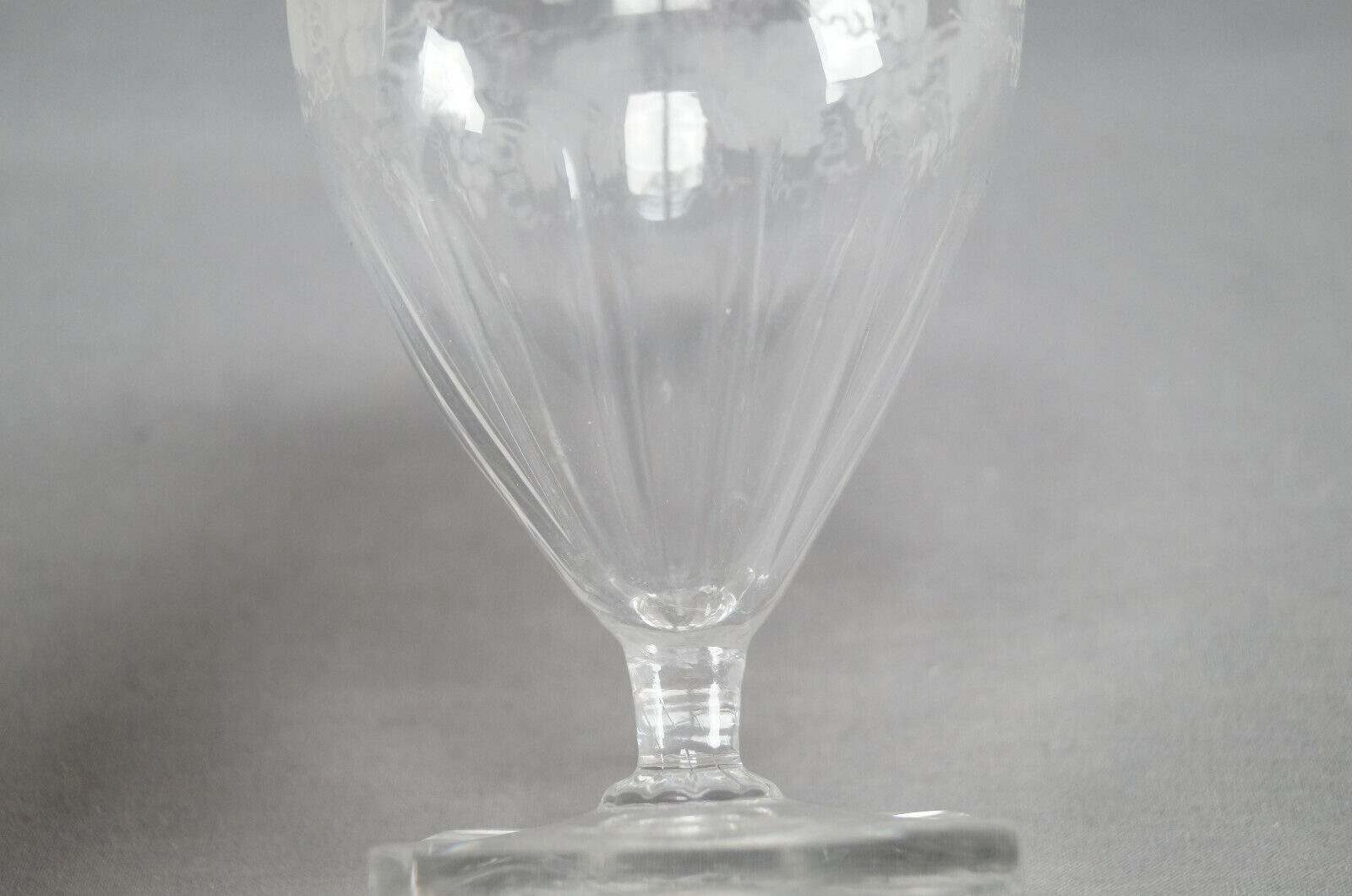 Set of 4 British Georgian Engraved Grape Vine Flint Glass Rummers C. 1780-1790