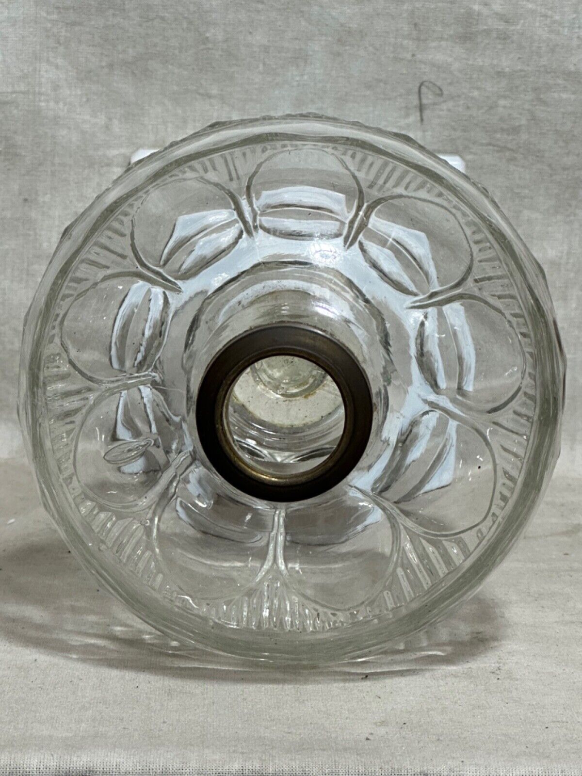 14" Tall Antique Oil Kerosine Glass Lamp Victorian Early Glassware White Clear