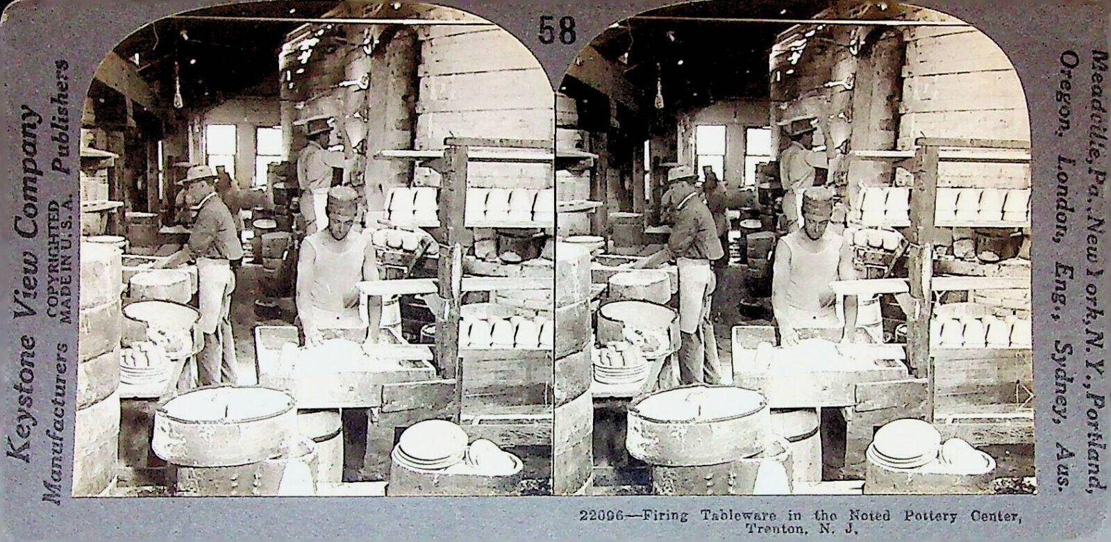 Firing Tableware Pottery Trenton New Jersey Photograph Keystone Stereoview Card