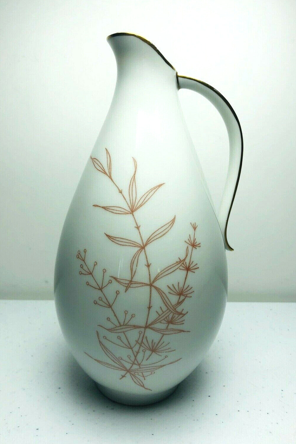 Antique JL Menau Graf Von Henneberg Pitcher Vase Ewer Germany Numbered 7 3/4”