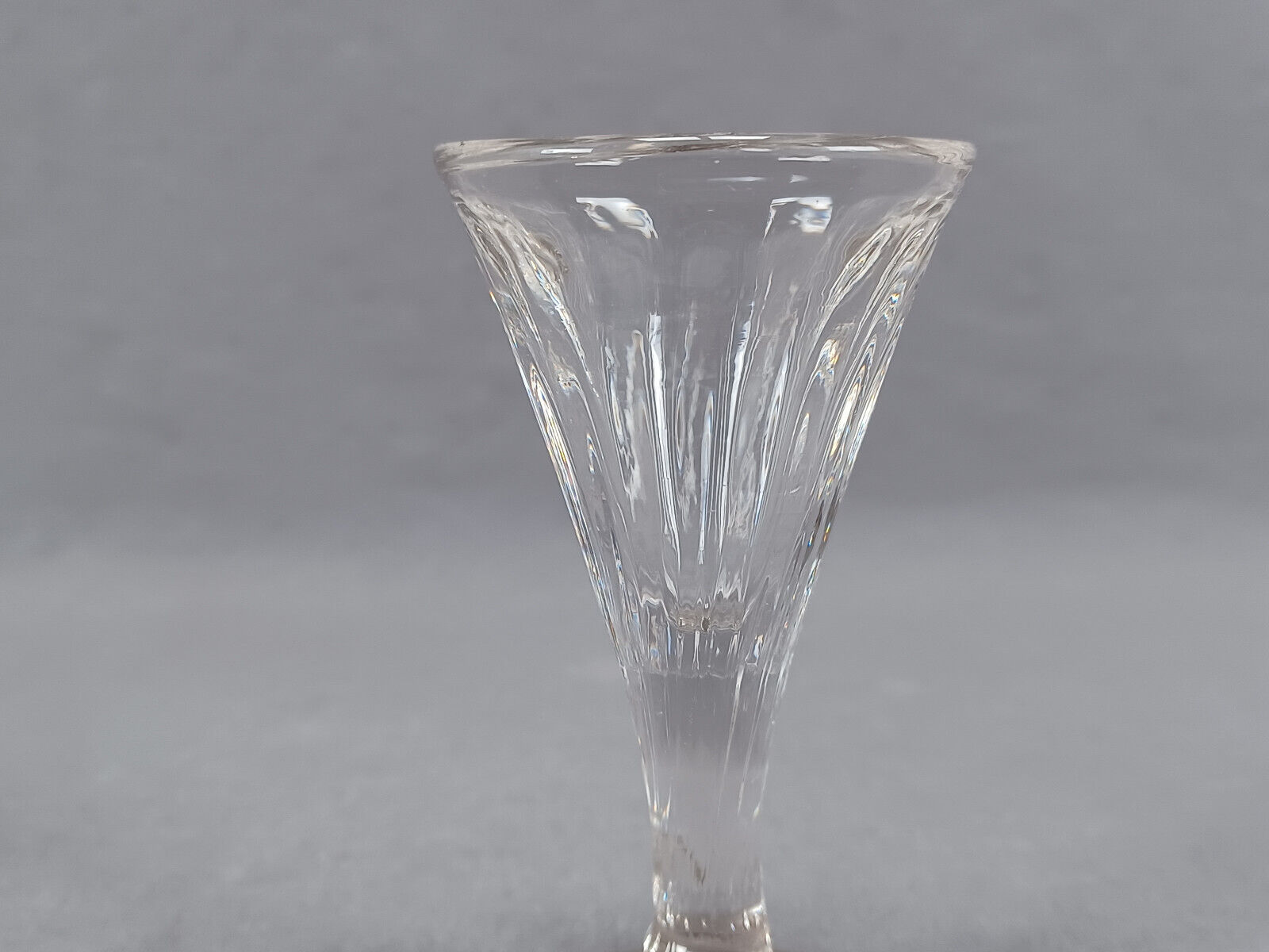 18th Century Georgian British Pattern Molded Flint Wine Glass Circa 1790