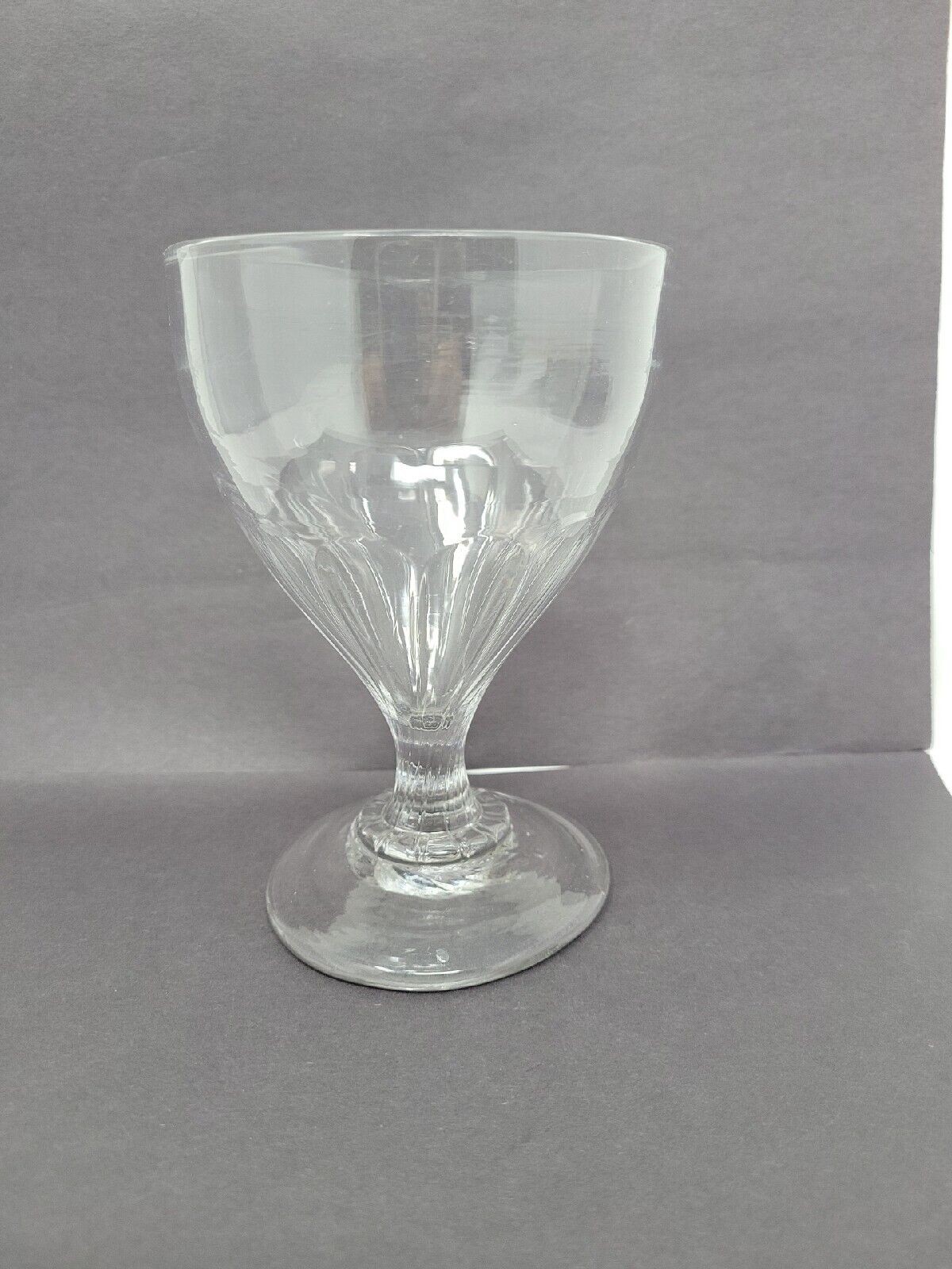 British Clear Flint Glass Pattern Molded Rummer Circa 1795