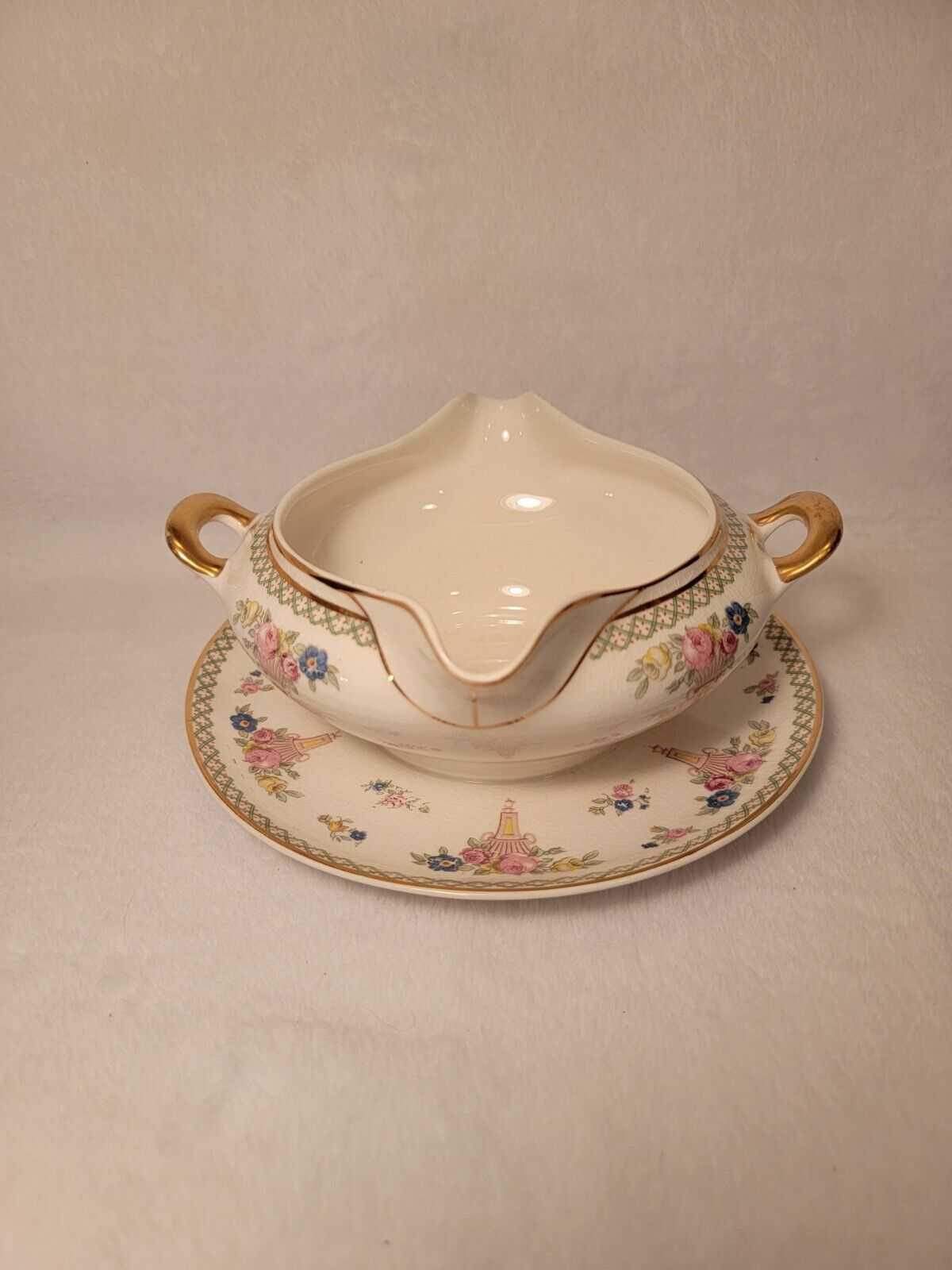 Antique Taylor Smith Taylor Gravy Sauce Boat IONA China Pottery Early 1900'sÂ