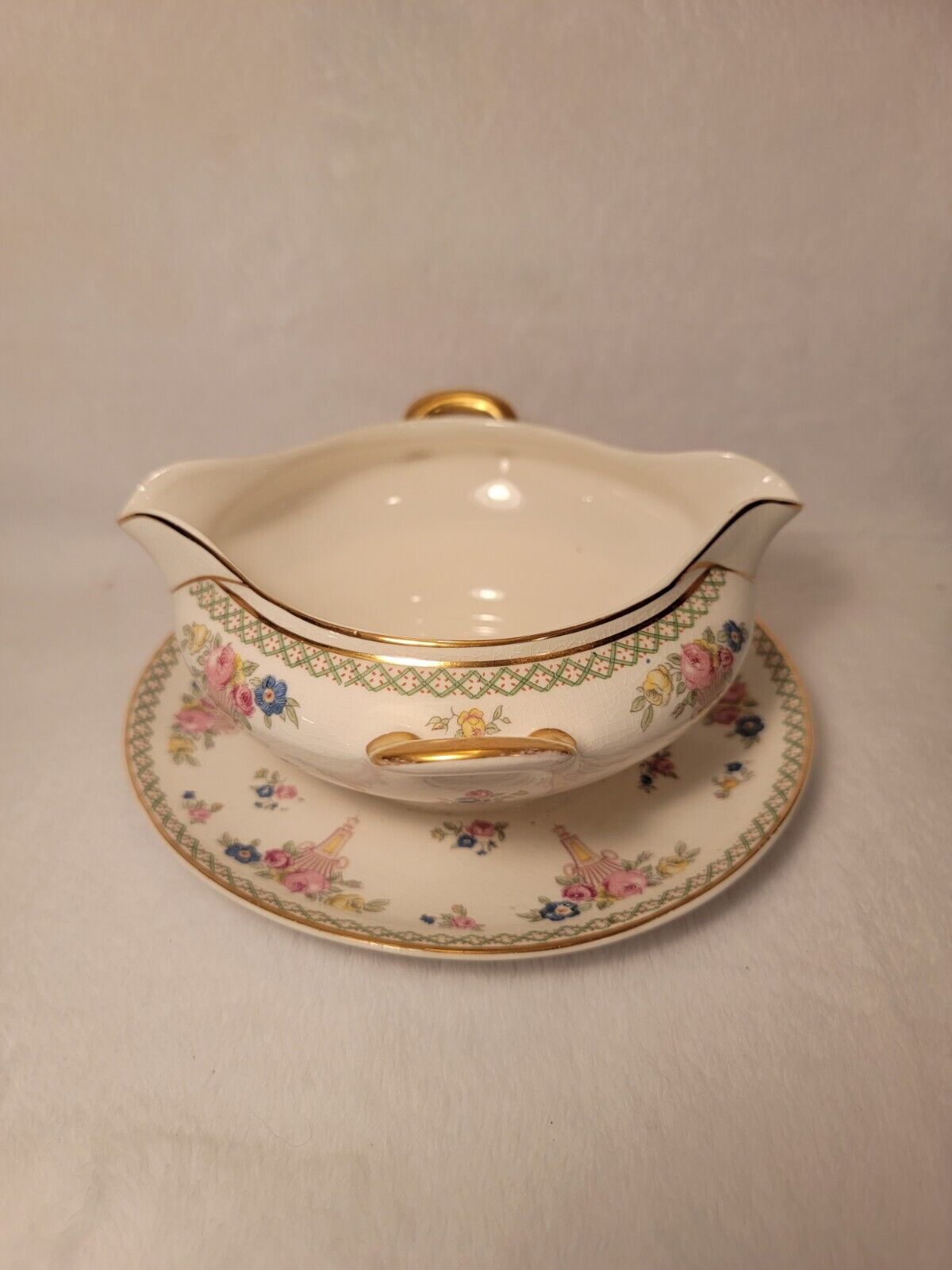 Antique Taylor Smith Taylor Gravy Sauce Boat IONA China Pottery Early 1900's 