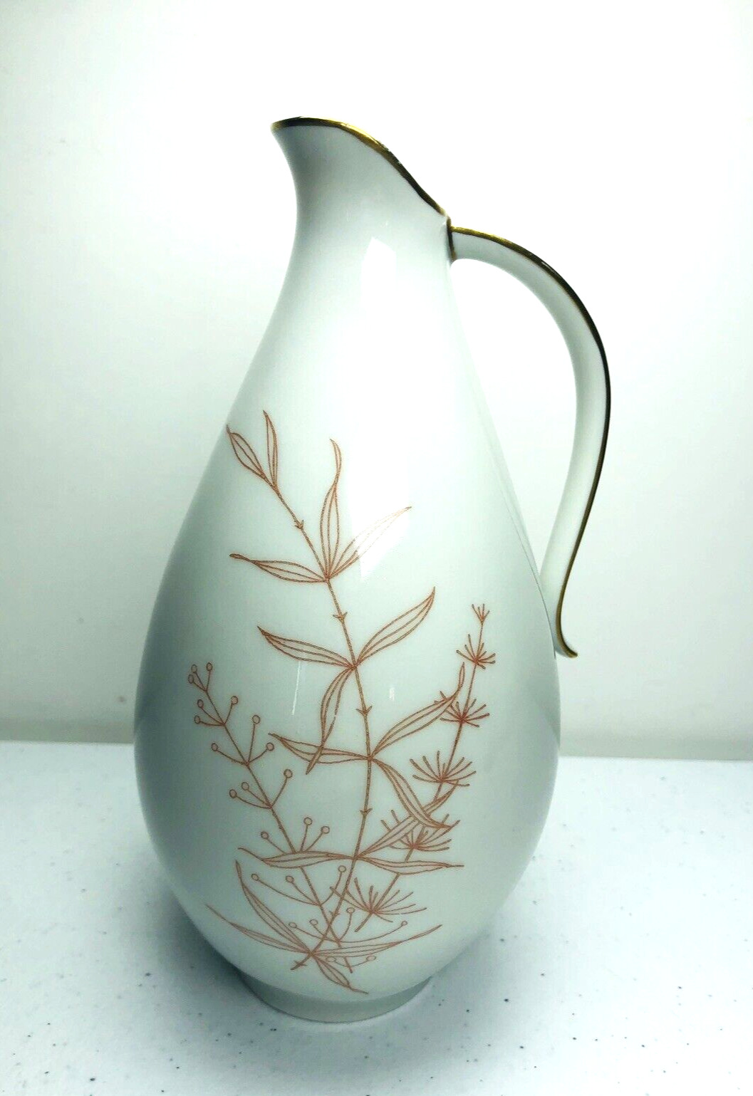 Antique JL Menau Graf Von Henneberg Pitcher Vase Ewer Germany Numbered  7 3/4”