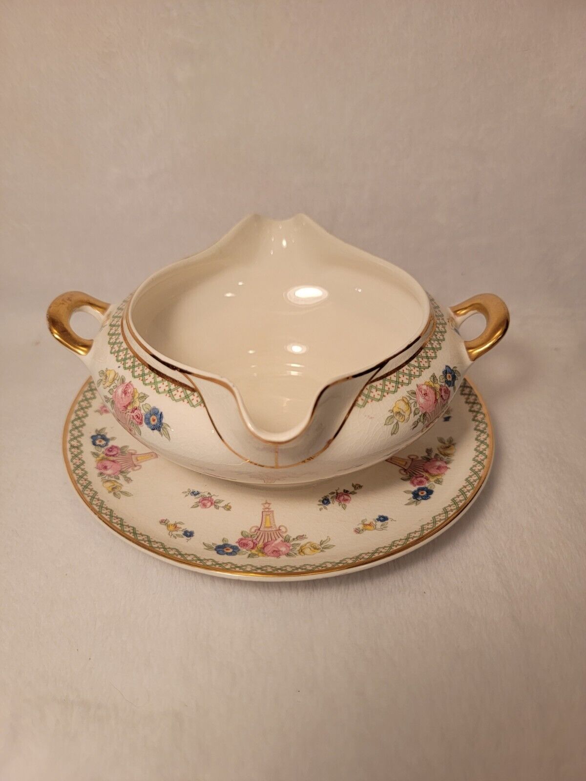 Antique Taylor Smith Taylor Gravy Sauce Boat IONA China Pottery Early 1900's 