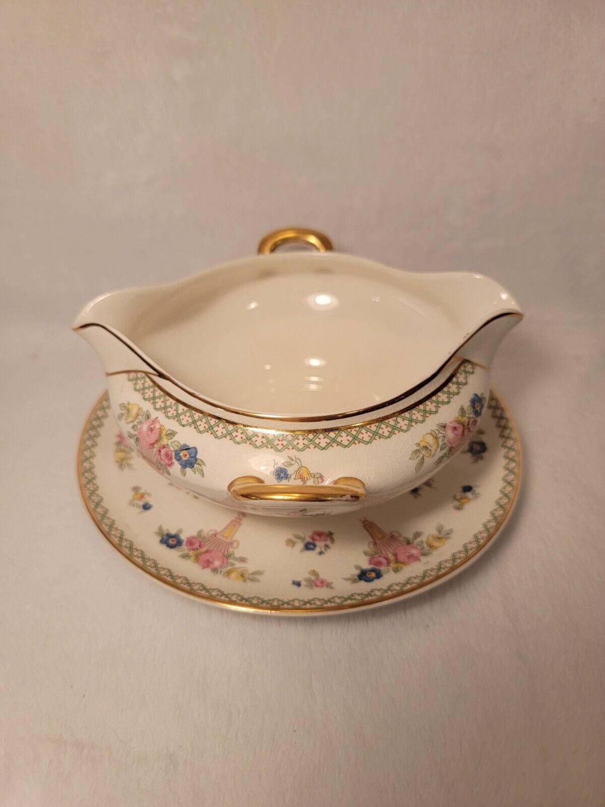 Antique Taylor Smith Taylor Gravy Sauce Boat IONA China Pottery Early 1900's 