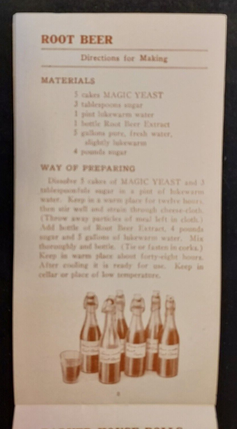 Old Cookbook Bake At Home Magic Yeast Northwestern Chicago Root Beer Premiums