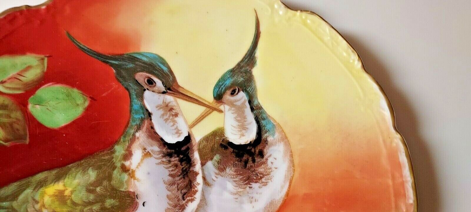 Limoges Charger Plate LRL 1900's Hand Painted Game Birds Cock & Hen Artist Ourcq