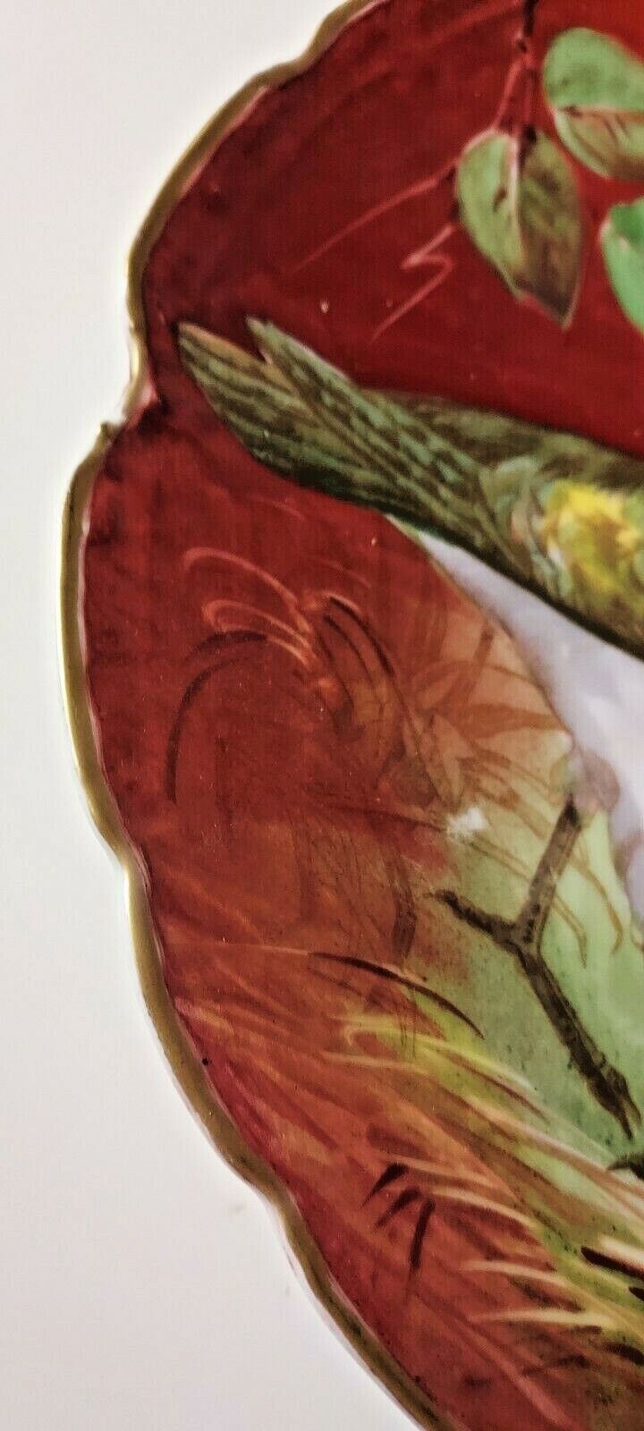 Limoges Charger Plate LRL 1900's Hand Painted Game Birds Cock & Hen Artist Ourcq