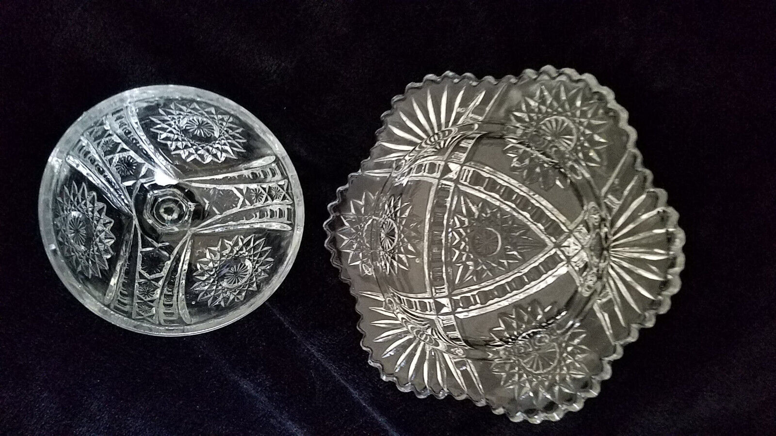 EAPG Indiana Glass No. 300 Oval Star Toy Covered Butter Dish c. 1910