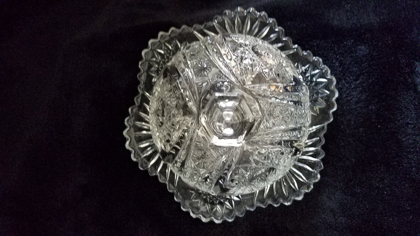 EAPG Indiana Glass No. 300 Oval Star Toy Covered Butter Dish c. 1910