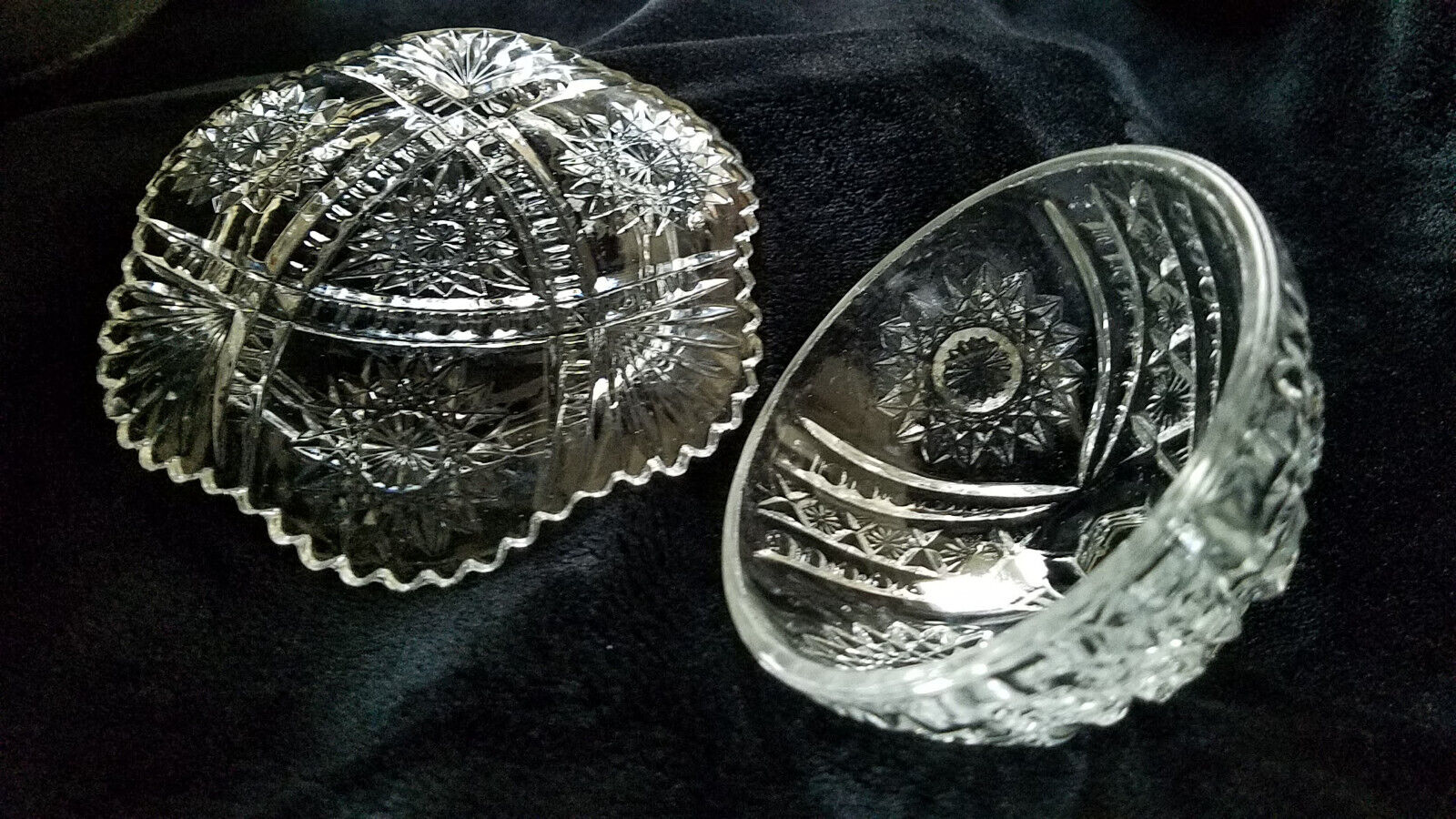 EAPG Indiana Glass No. 300 Oval Star Toy Covered Butter Dish c. 1910
