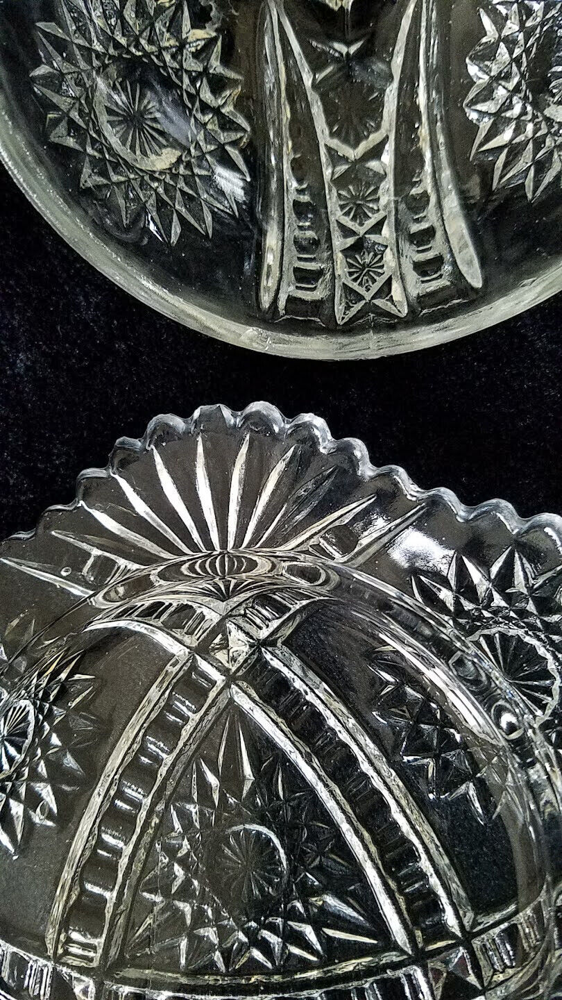 EAPG Indiana Glass No. 300 Oval Star Toy Covered Butter Dish c. 1910