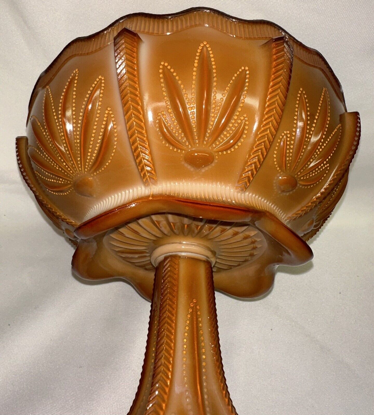 Cactus, #375, National Glass/Greentown, Chocolate Glass, Compote, USA, 1900, ExC