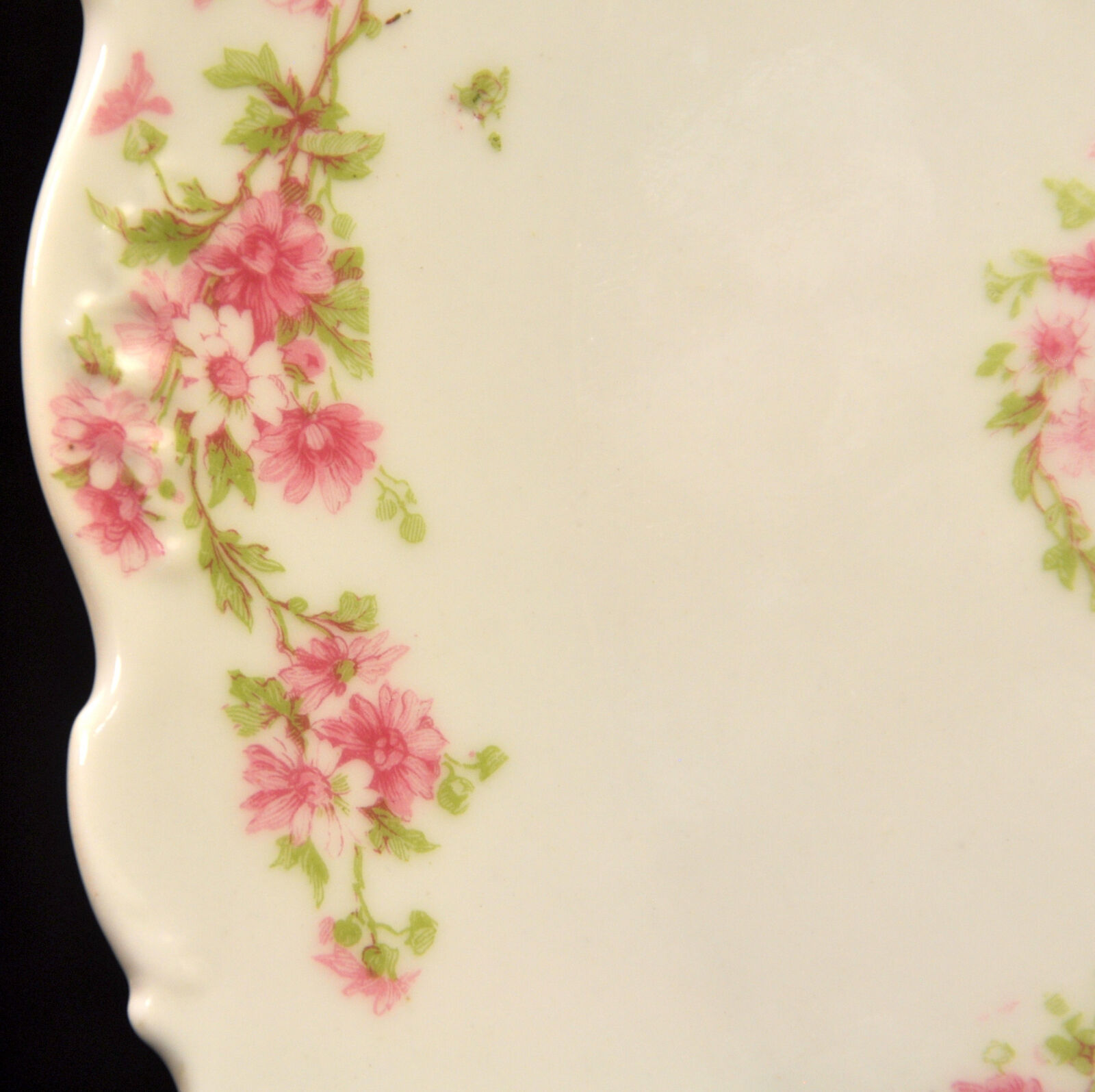 Limoges Elite Bawo Dotter Platter Serving 11 3/4" X 8 1/8" Pink Floral 1900-1914