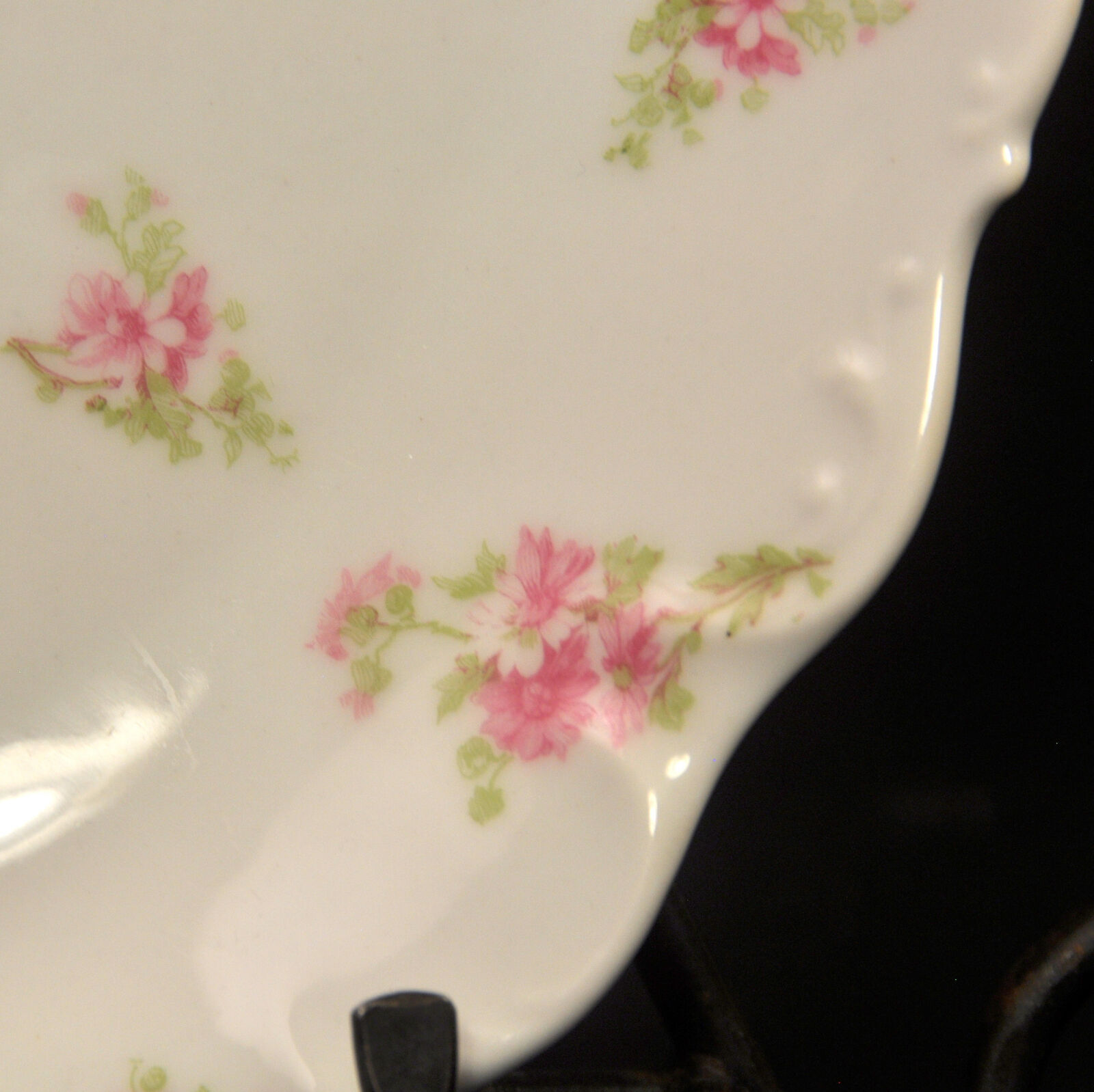 Limoges Elite Bawo Dotter Platter Serving 11 3/4" X 8 1/8" Pink Floral 1900-1914
