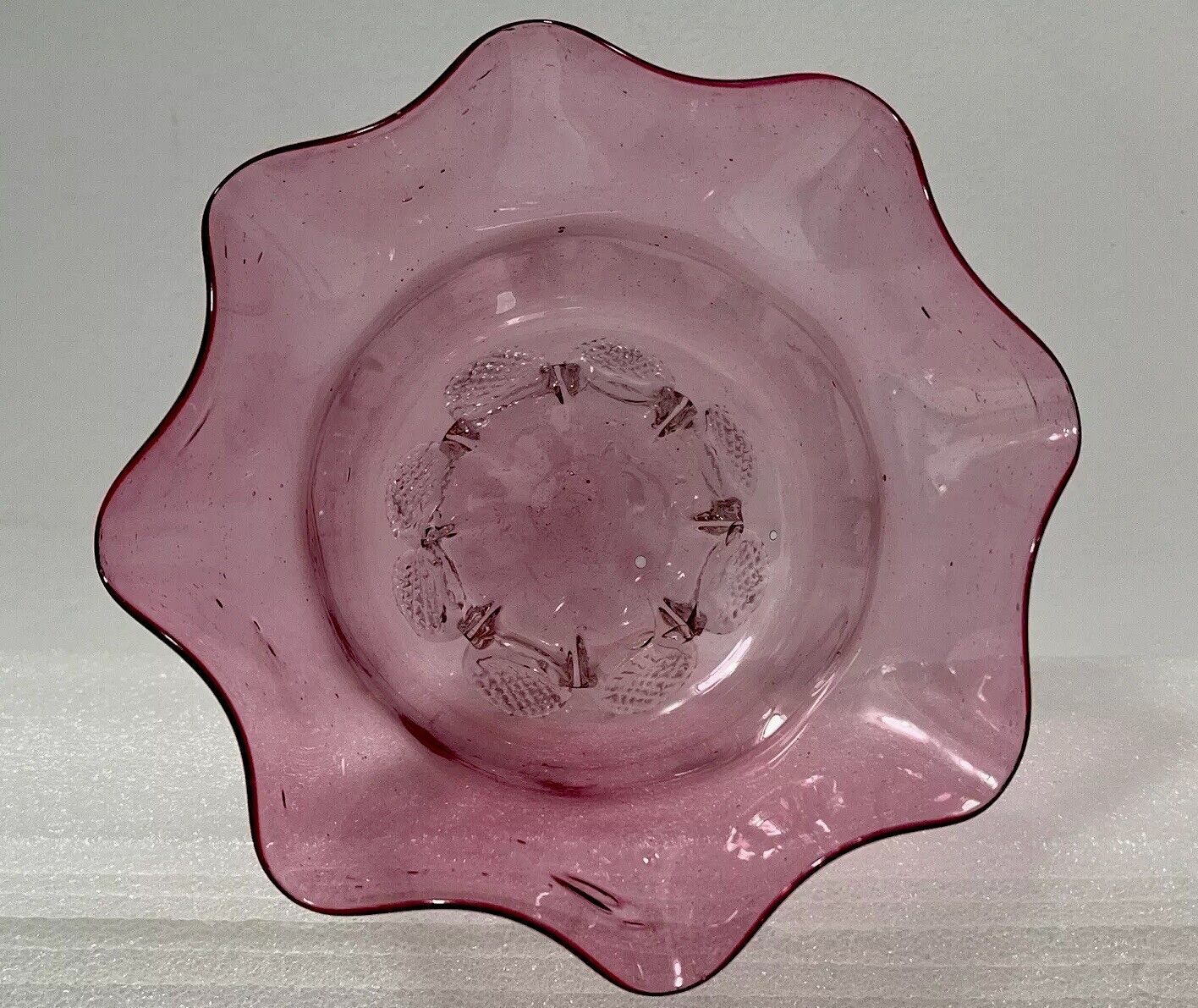 Victorian Cranberry Glass ~ Creamer & Sugar Bowl ~ Uranium Handle & Feet 1800's