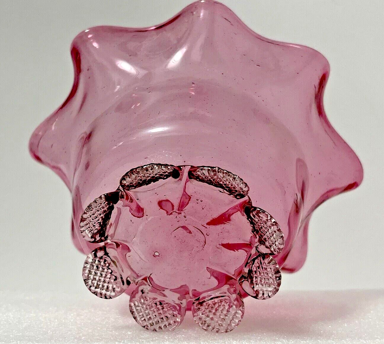 Victorian Cranberry Glass ~ Creamer & Sugar Bowl ~ Uranium Handle & Feet 1800's