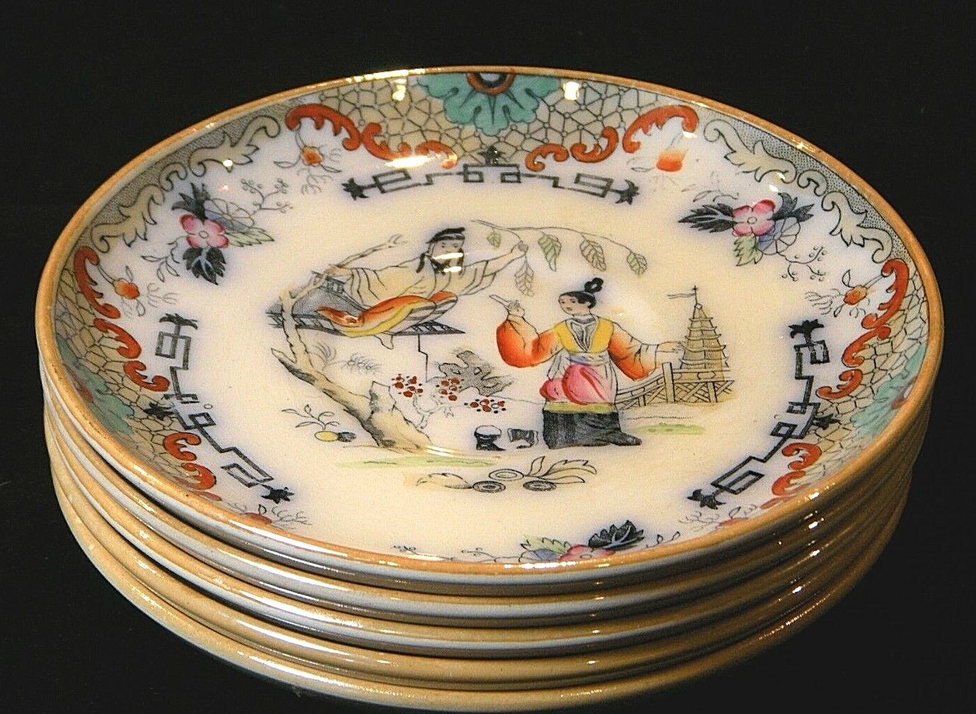 Antique Mid-1800's Petrus Regout Maastrich (Sphinx) Timor & Canton Dinnerware
