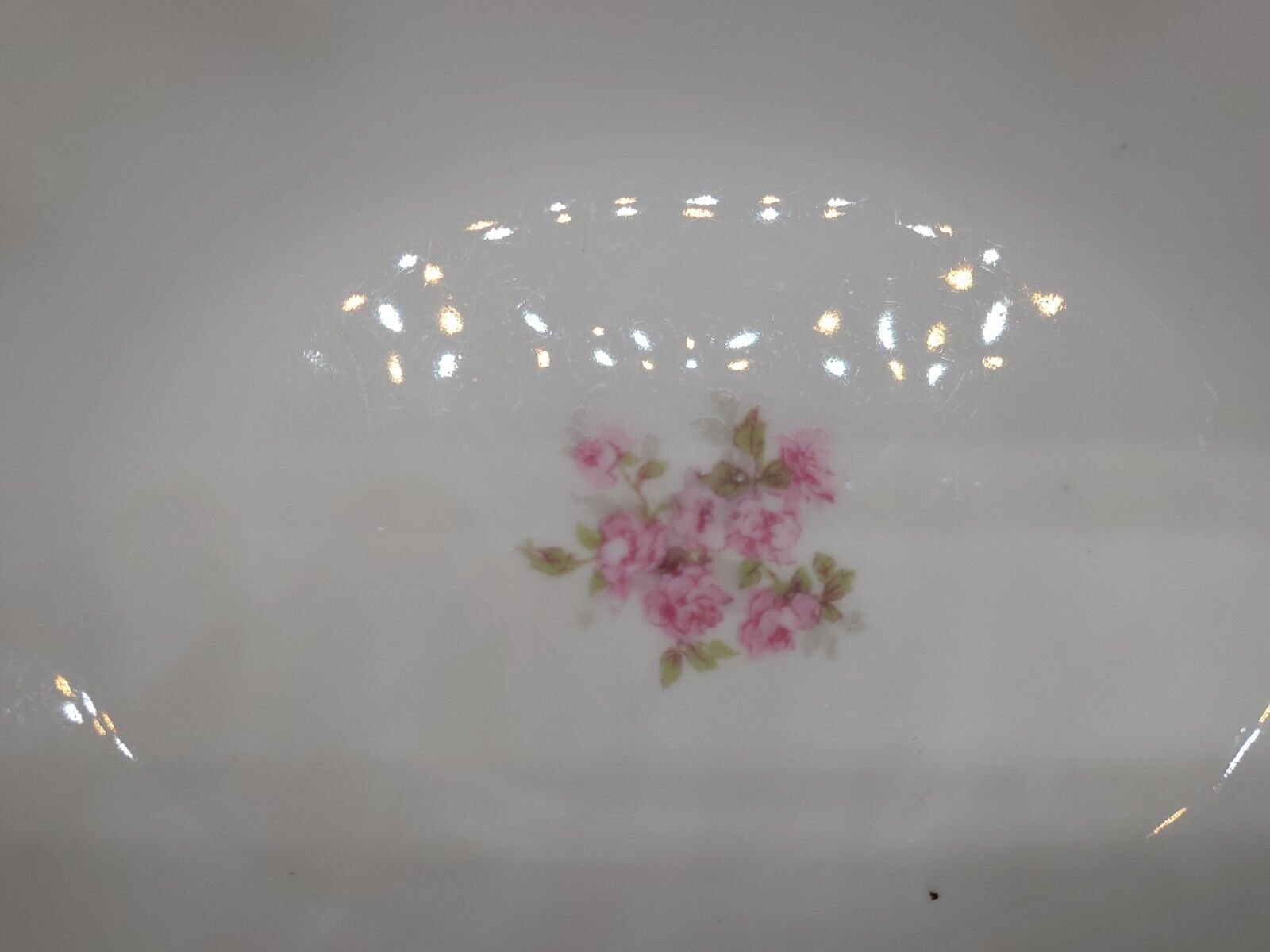 GDA Charles Field Haviland Limoges Oval Vegetable Bowl Pink Roses CHF569