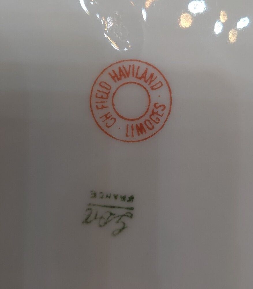 GDA Charles Field Haviland Limoges Oval Vegetable Bowl Pink Roses CHF569
