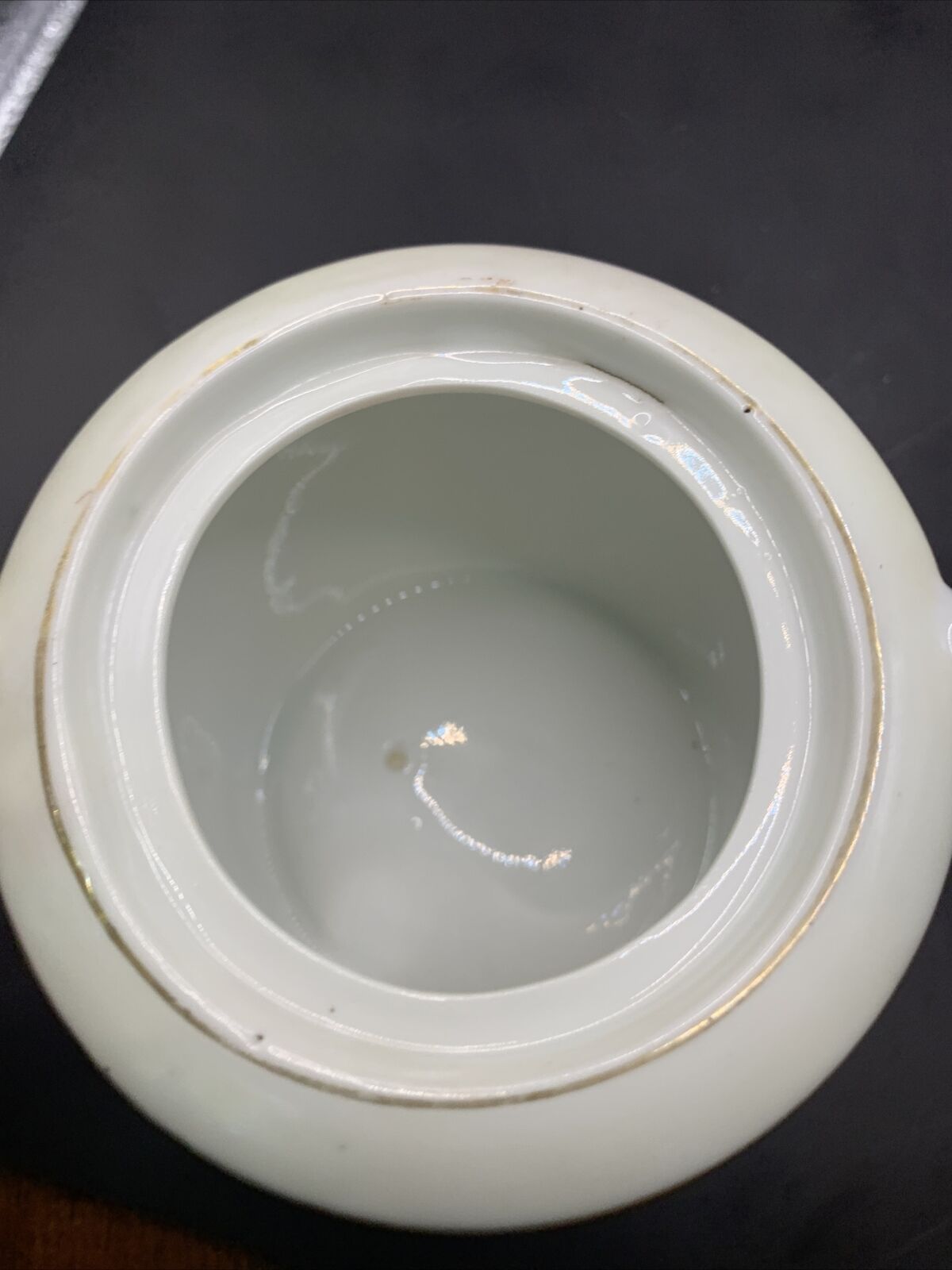 Vintage German  Creamer And Sugar with Lid Gold Trim Wheat & White Flowers