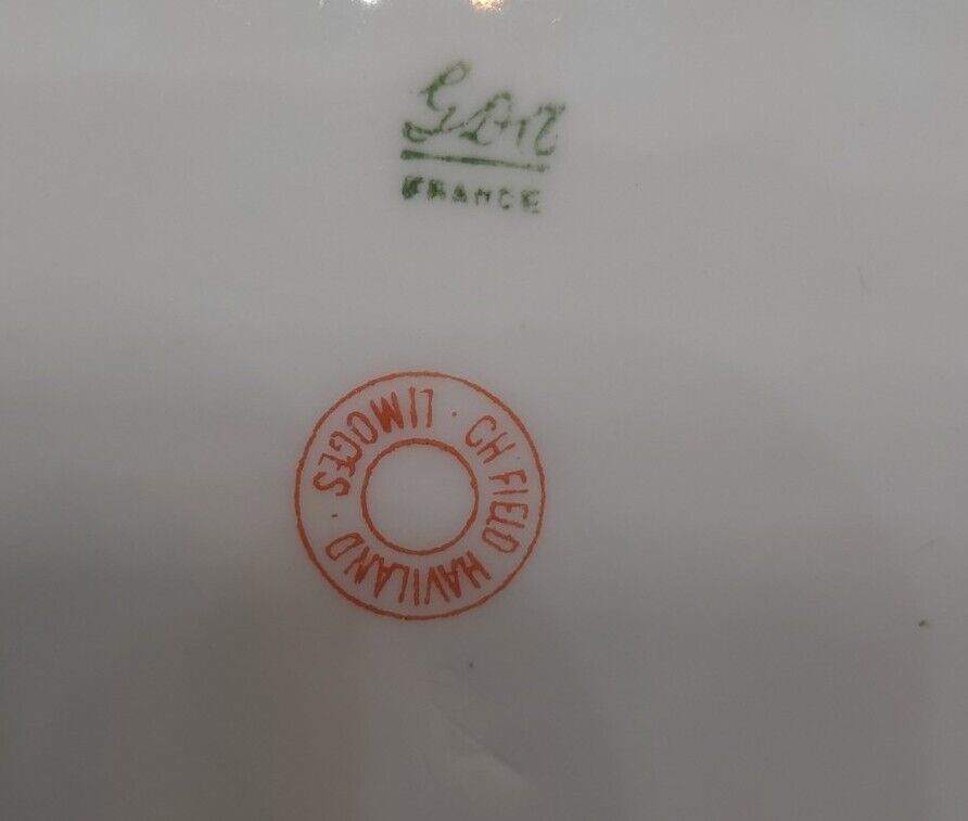 GDA Charles Field Haviland Limoges Oval Vegetable Bowl Pink Roses CHF569