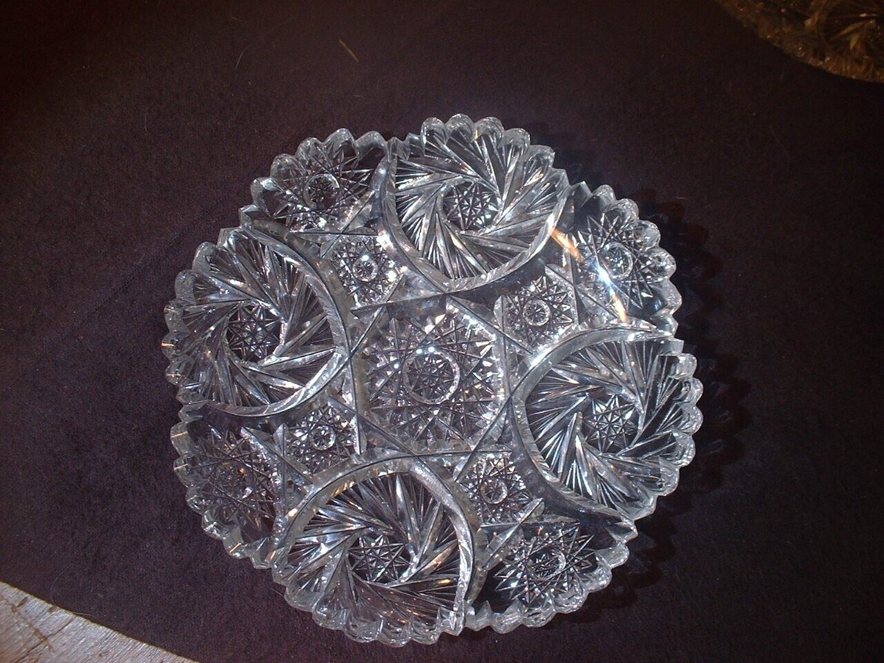 Set of 6 Antique ABP Cut Glass 6" Plates