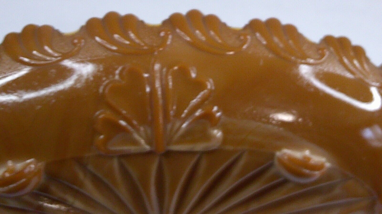 Leaf Bracket, #400, National Glass Co, Chocolate Glass, Oval Bowl, USA, c 1900