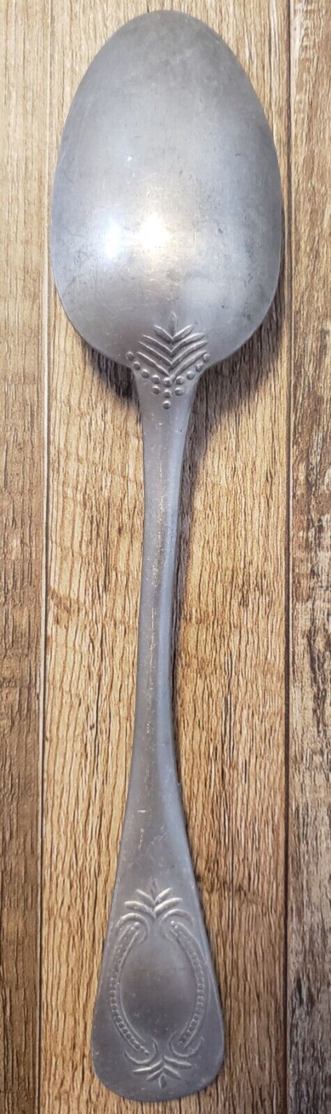 Antique 1800's 19th Century Pewter Soup Spoon 8" Flatware Tableware