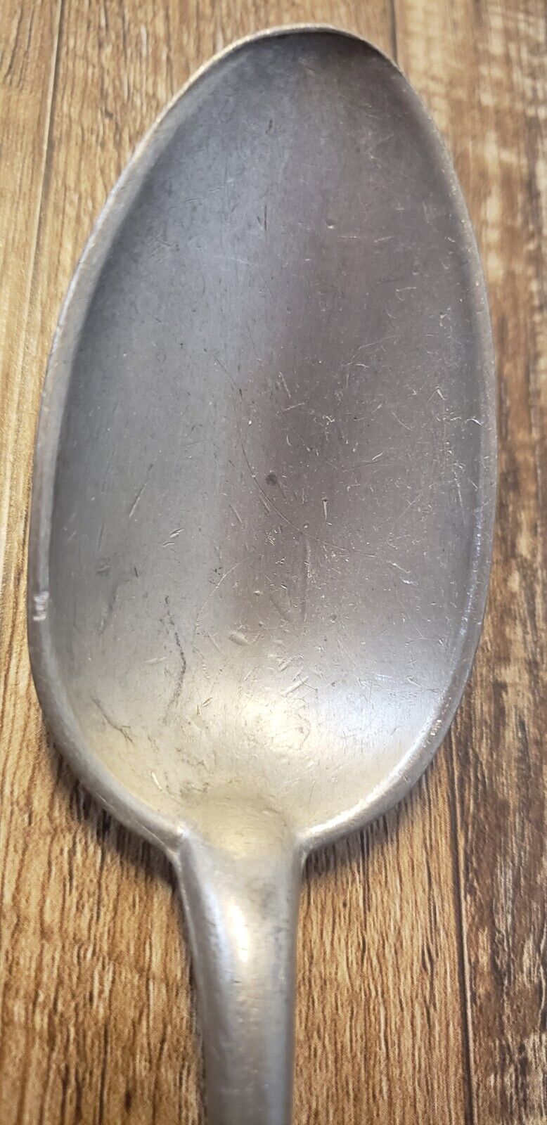 Antique 1800's 19th Century Pewter Soup Spoon 8" Flatware Tableware