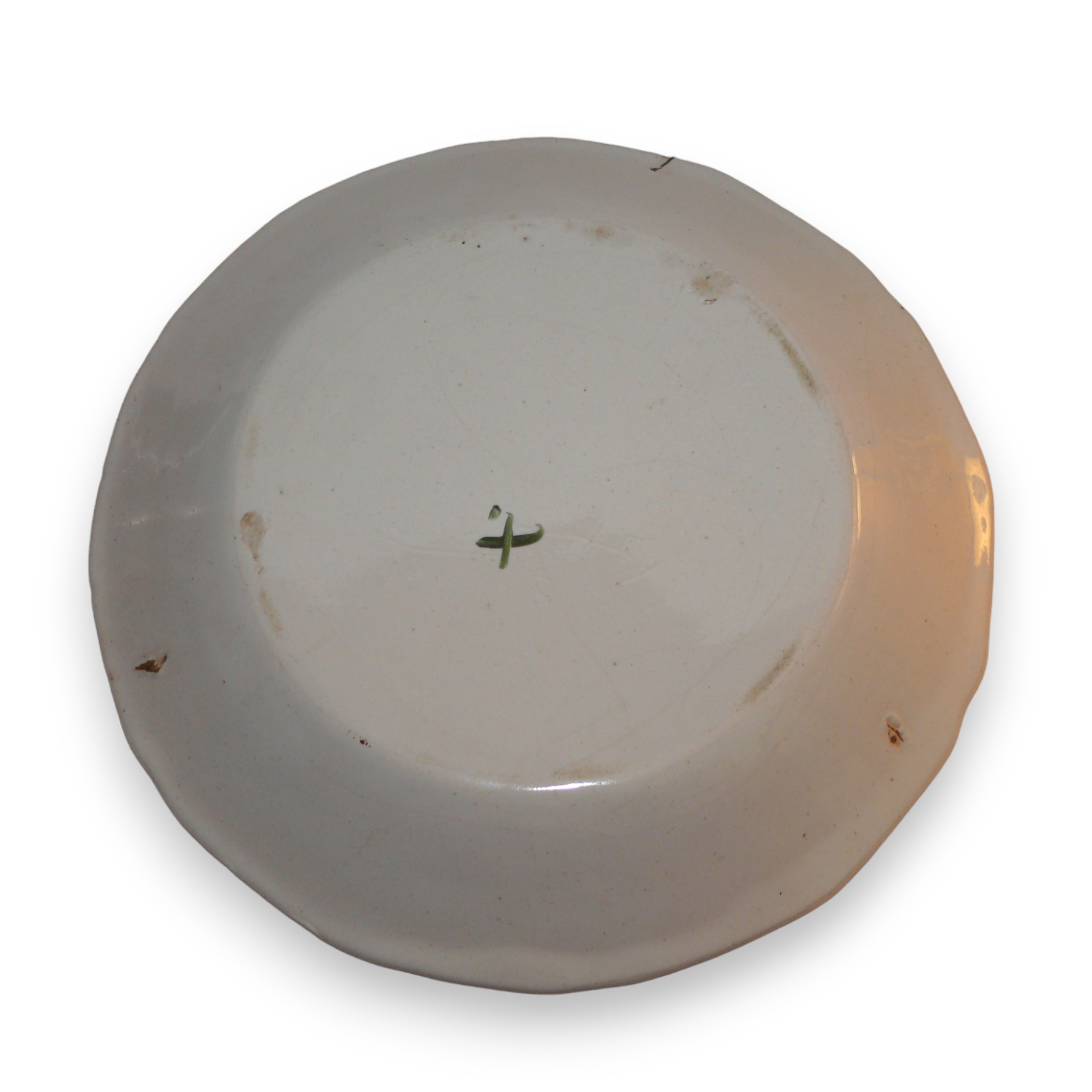 Antique 1791 French Faience Pottery Plate Bowl Whimsical Revolution X Mark