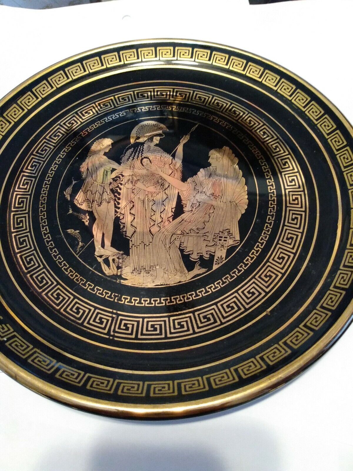 charger plates set of 4.made in Greece with assorted images of Greek life