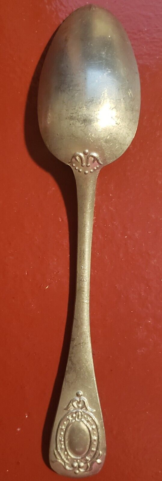 Antique 1800's 19th Century Pewter Soup Spoon 8" Flatware Tableware
