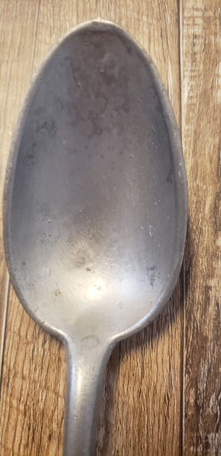Antique 1800's 19th Century Pewter Soup Spoon 8" Flatware Tableware