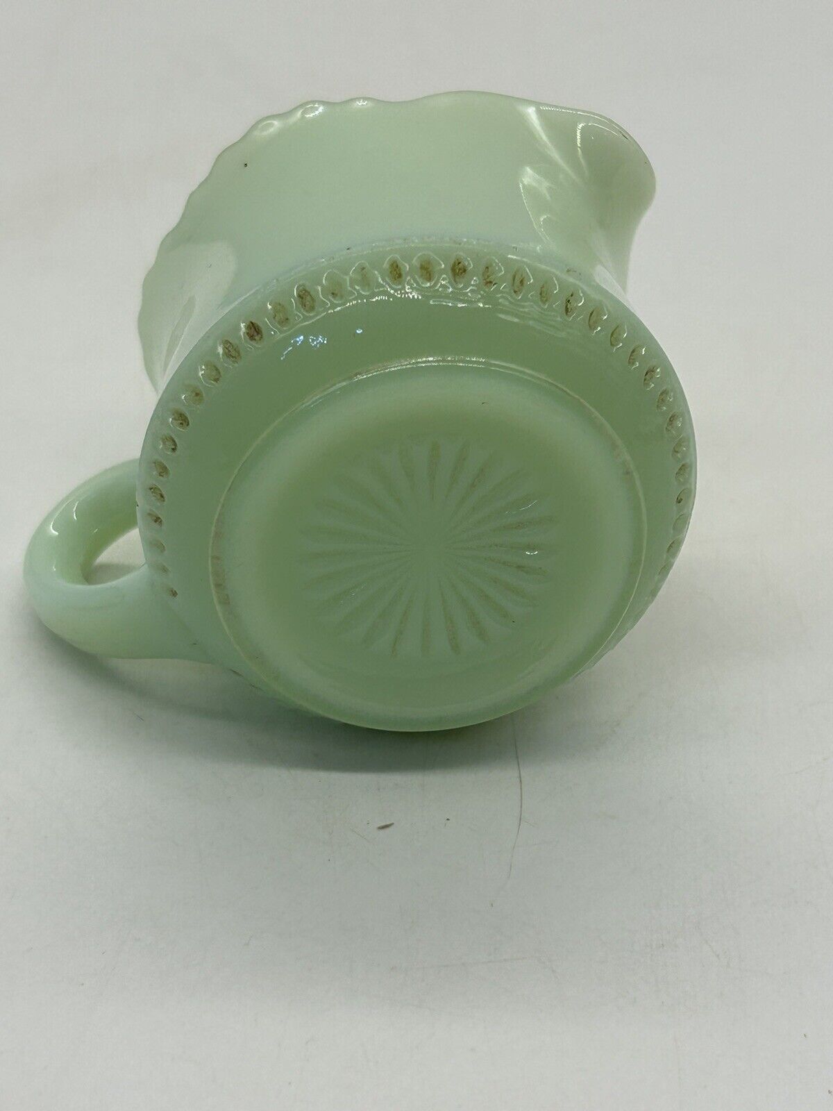 2.75” Tall CUSTARD GLASS SOUVENIR ElGIN ILLINOIS CUP 1900’s URANIUM GLASS