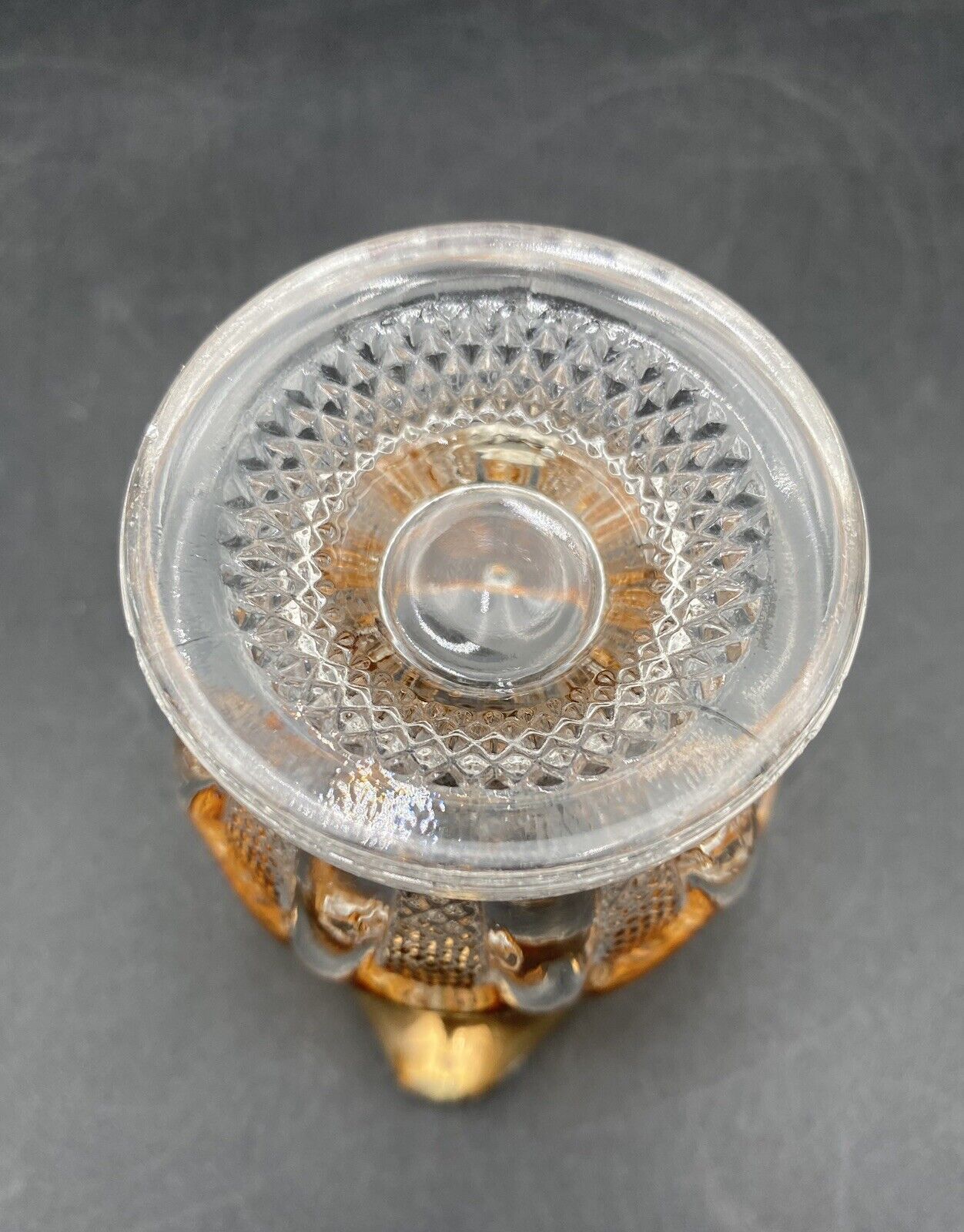 Antique U.S. Glass Co. Glass Creamer, "Texas"/# 15067, Gold Gilt, EAPG, c. 1900
