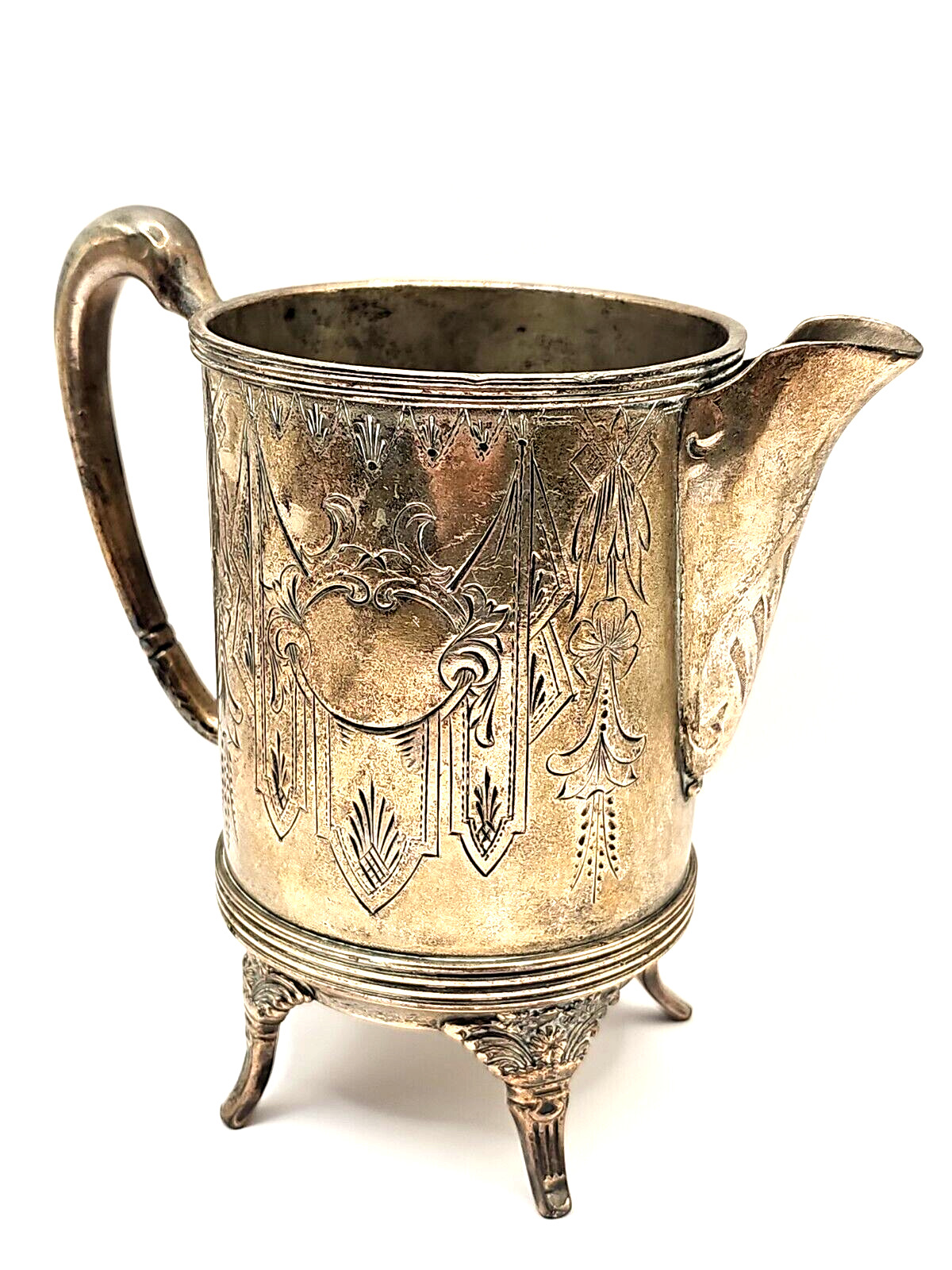 Antique Aurora 1800's 1895 Warranted Triple Plate Victorian Creamer AMAZING