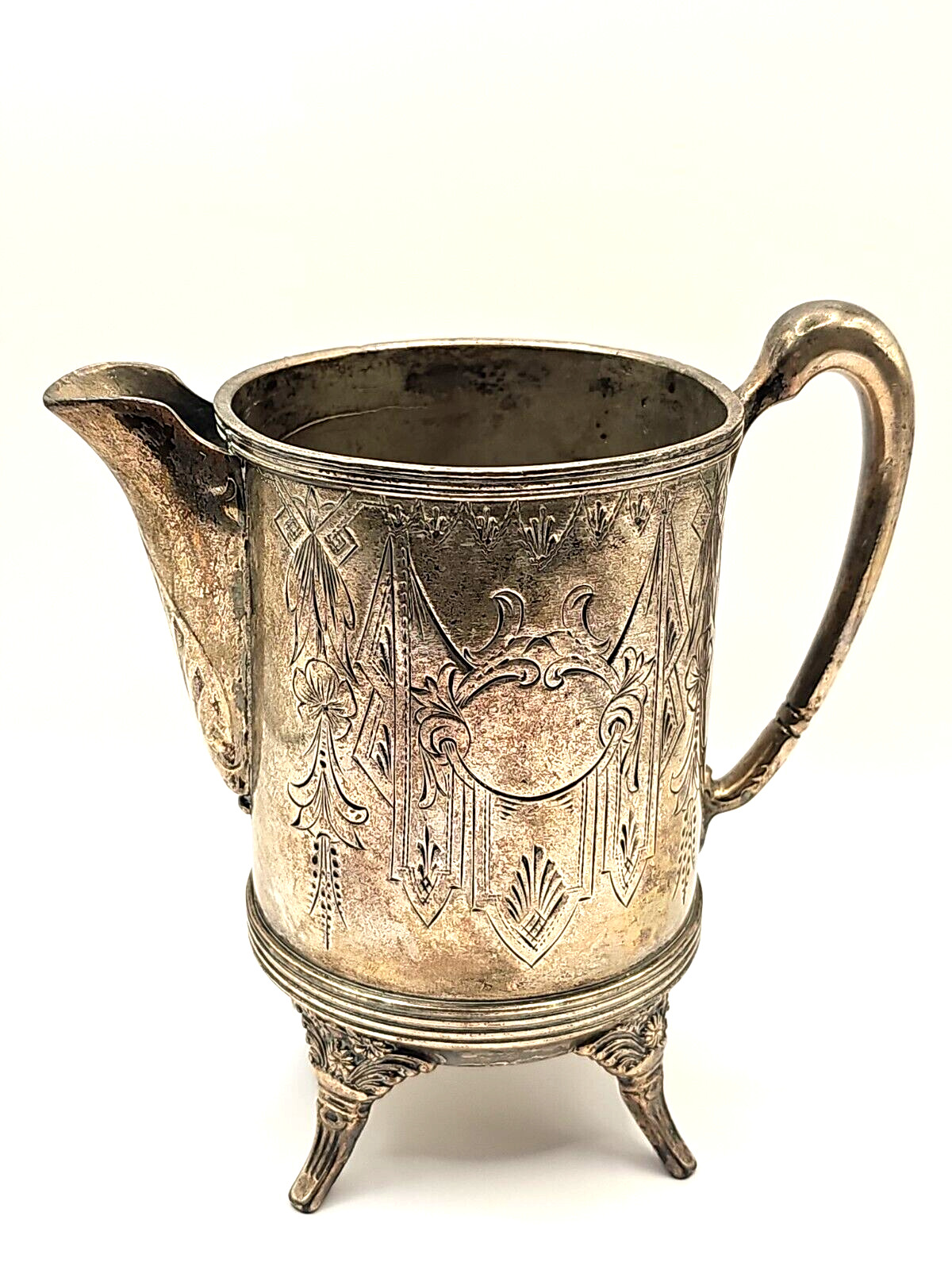 Antique Aurora 1800's 1895 Warranted Triple Plate Victorian Creamer AMAZING