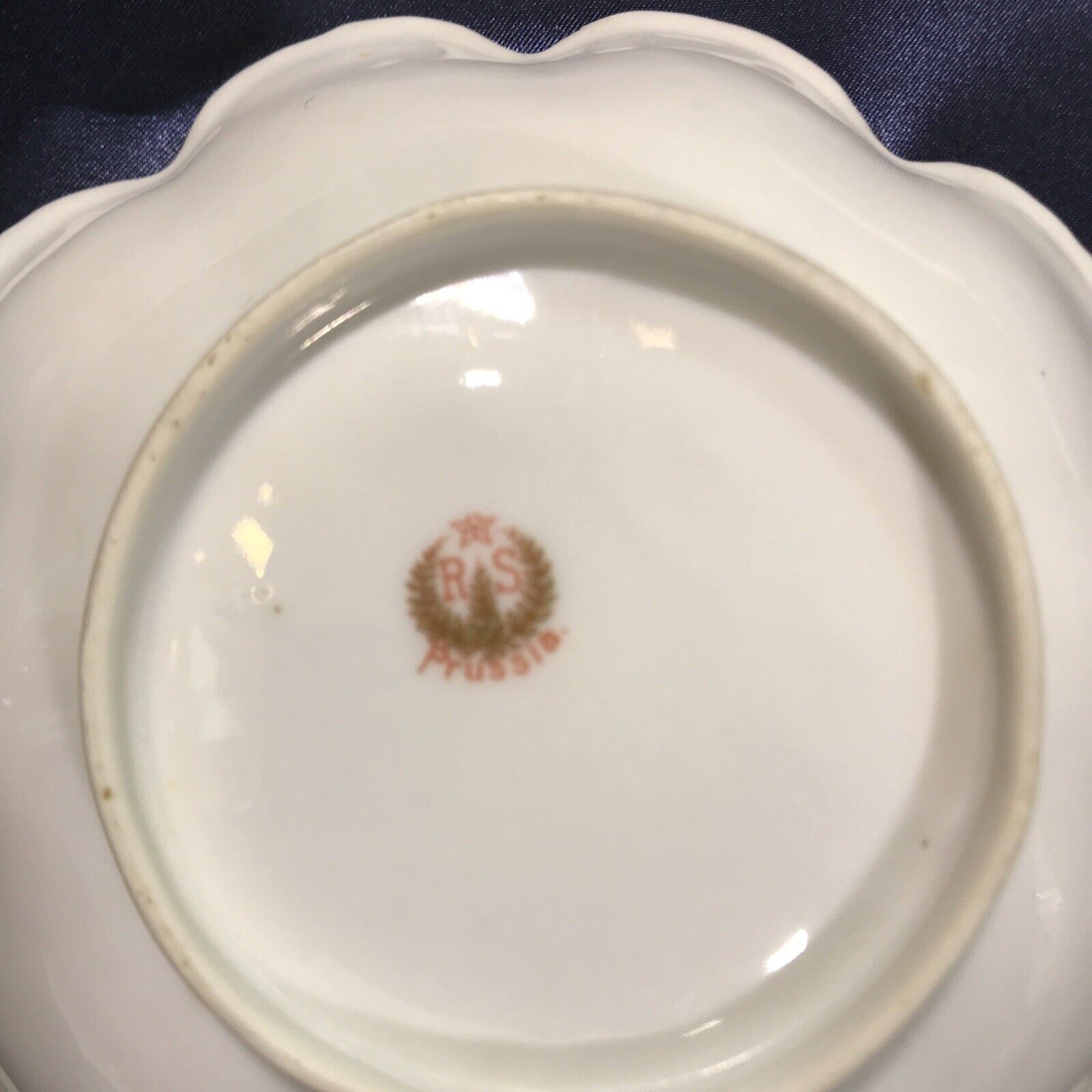 Set of 3 ￼Antique￼￼ RS Prussia Porcelain Saucers￼ Vintage Floral Tableware Dish￼