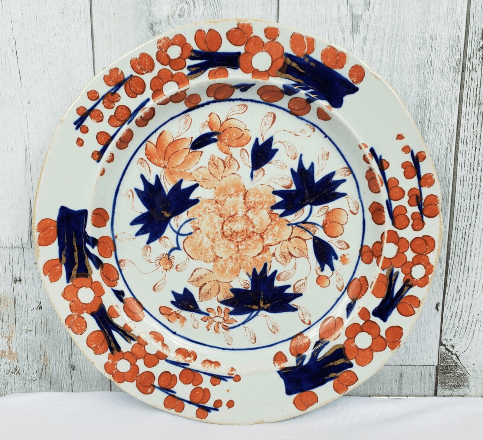 2 RARE Antique Mason's 19th Century 1800s Ironstone China Imari Floral Plates