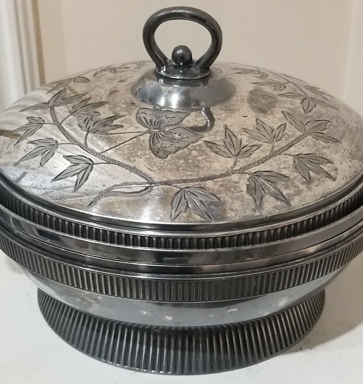 Antique Silver plated Signed 25 Victorian Soup Tureen Mead&Robbins Triple Plate